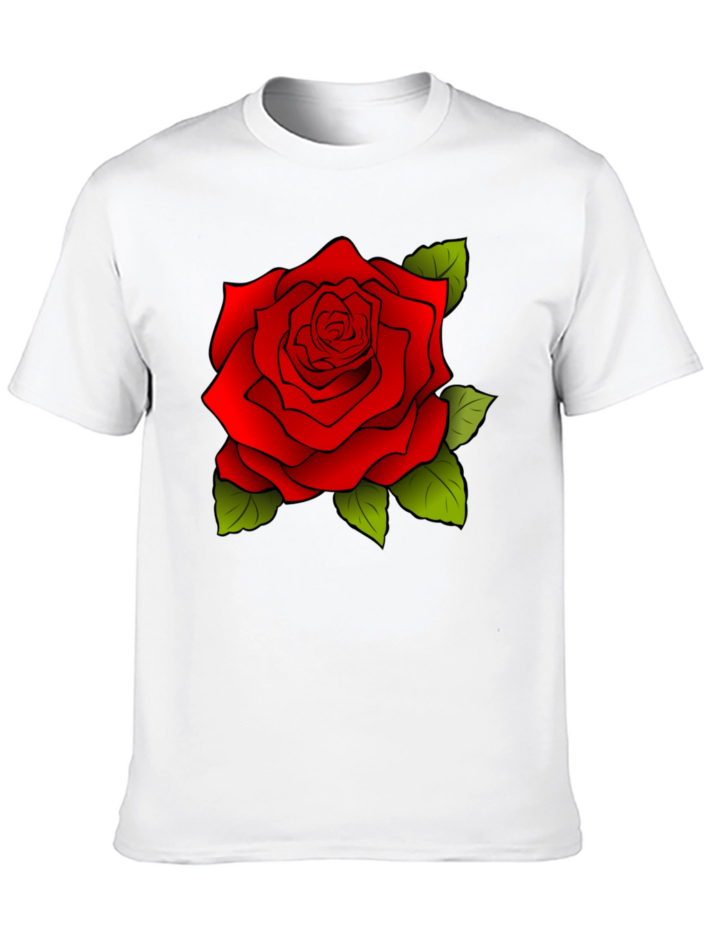 Rose Graphic Black T-Shirt for Men