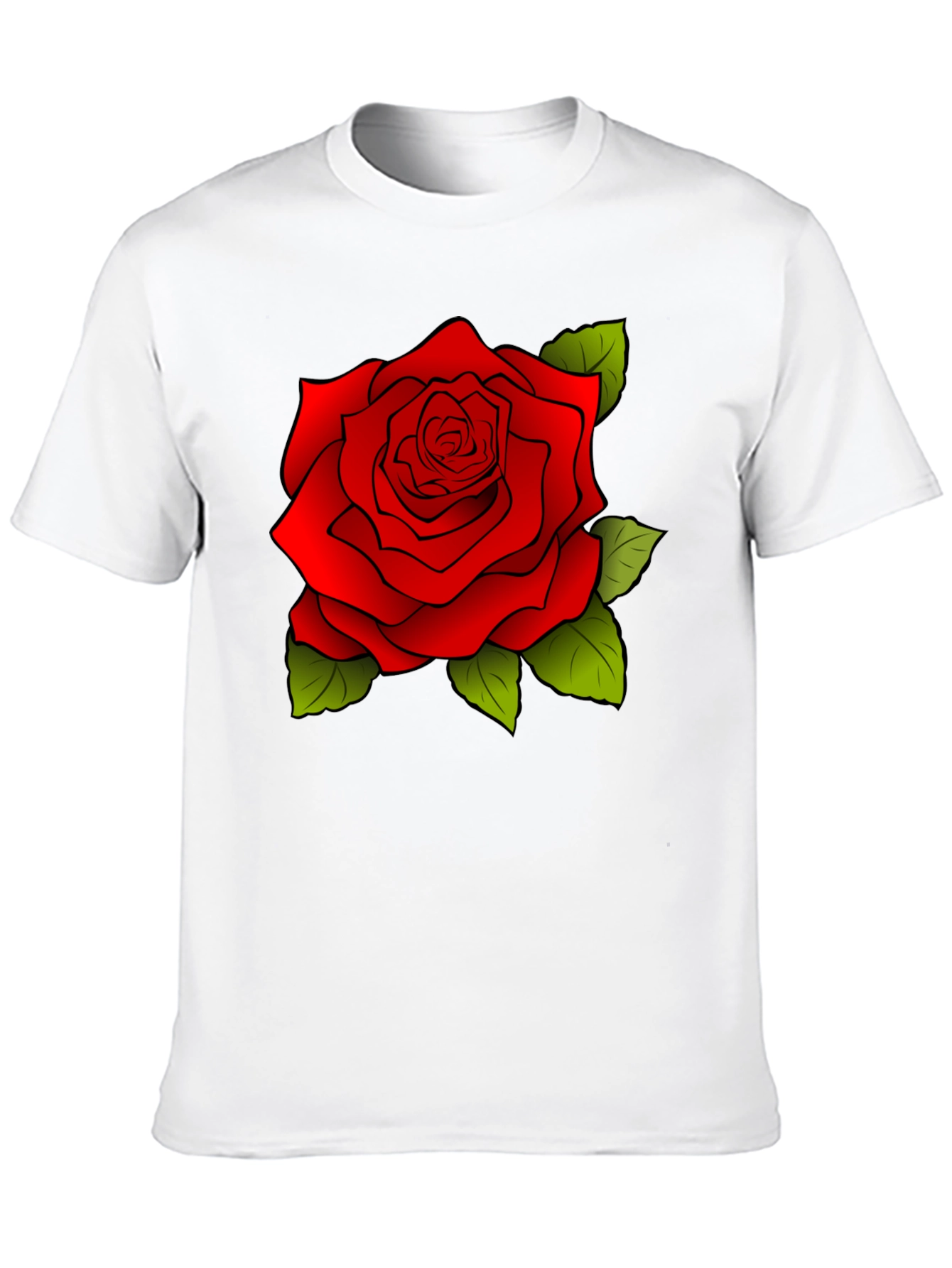 Rose Graphic Black T-Shirt for Men