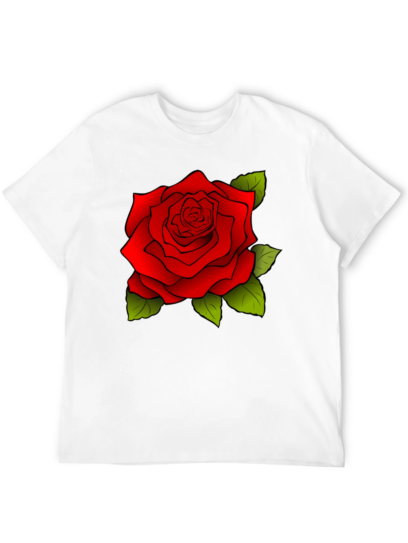 Rose Graphic Black T-Shirt for Men