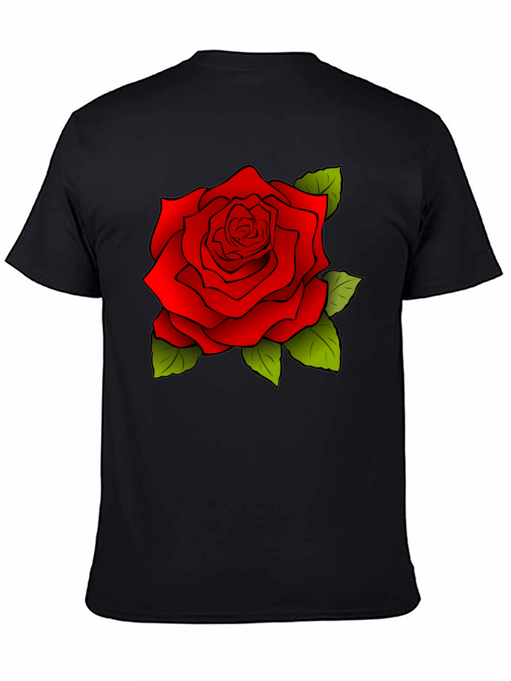Rose Graphic Black T-Shirt for Men