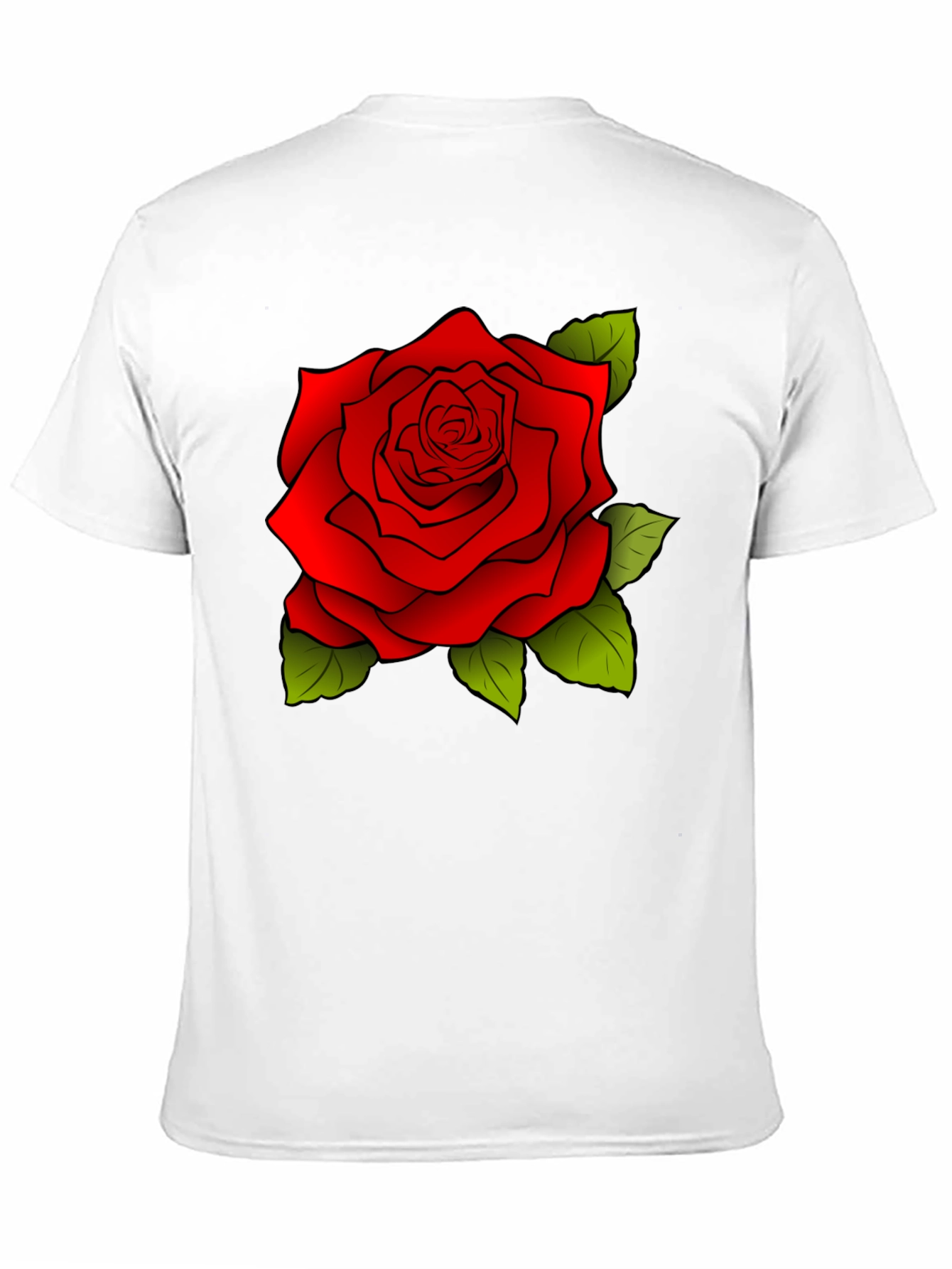 Rose Graphic Black T-Shirt for Men