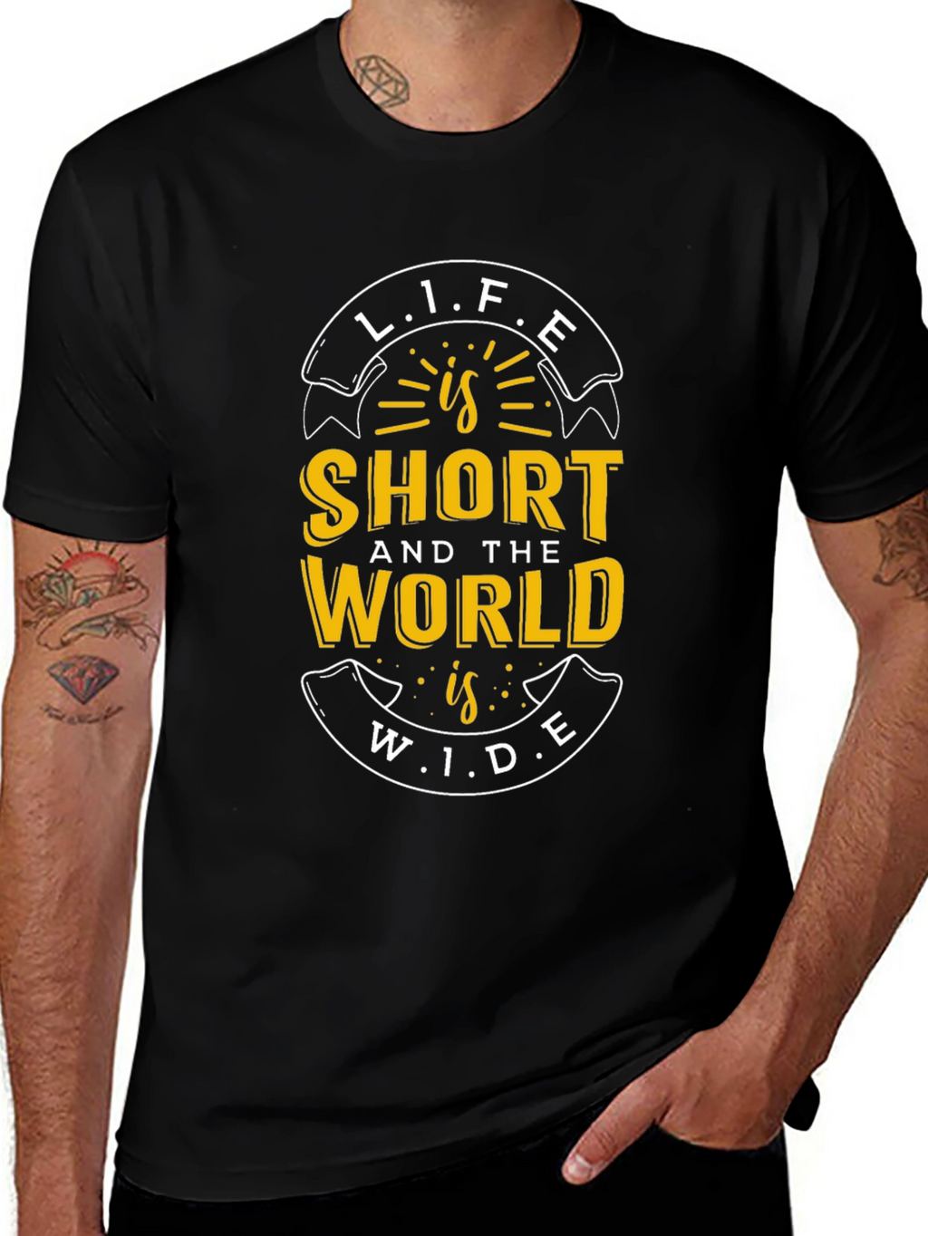 Life is Short World Wide Graphic T-Shirt