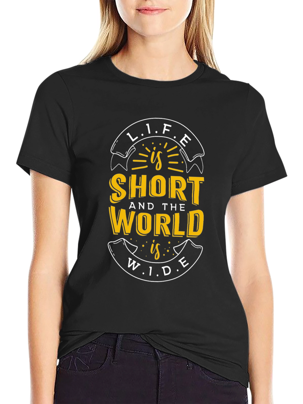 Life is Short World Wide Graphic T-Shirt