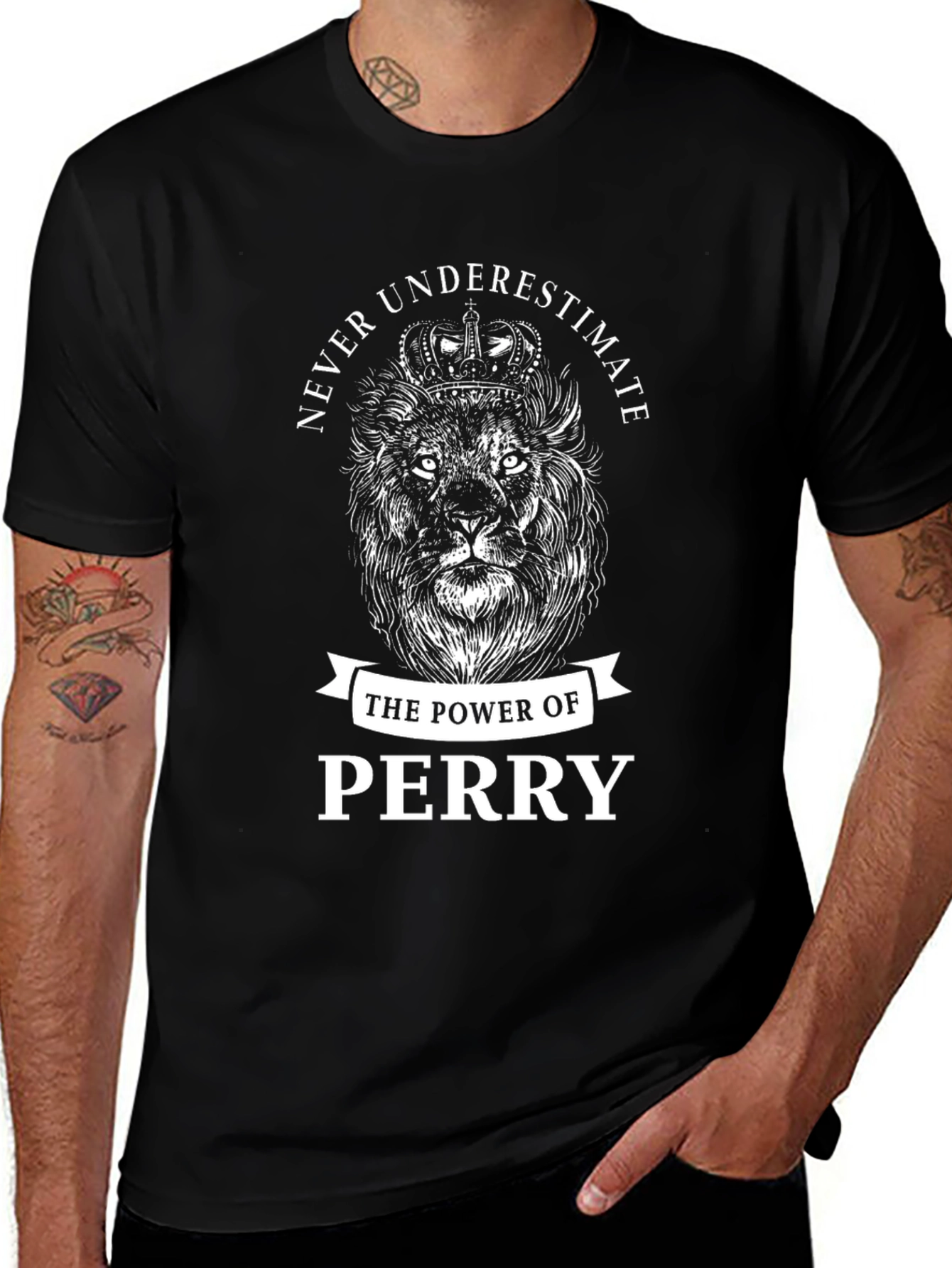 Never Underestimate Perry Lion Graphic T-Shirt