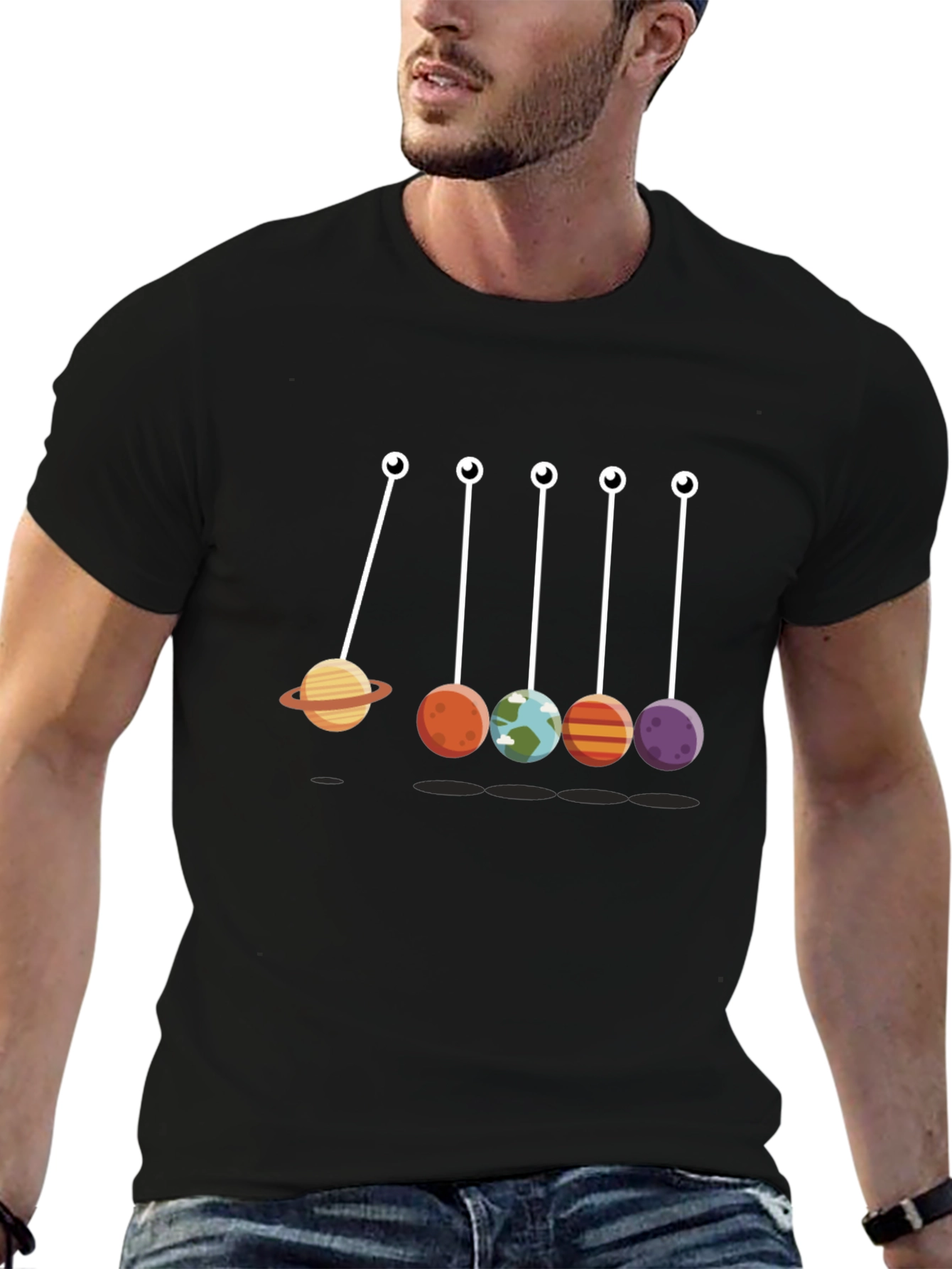 Planetary Pendulum Graphic Tee - Black