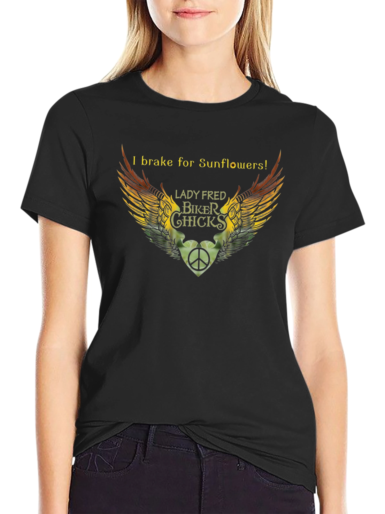 I Brake for Sunflowers Biker T-Shirt