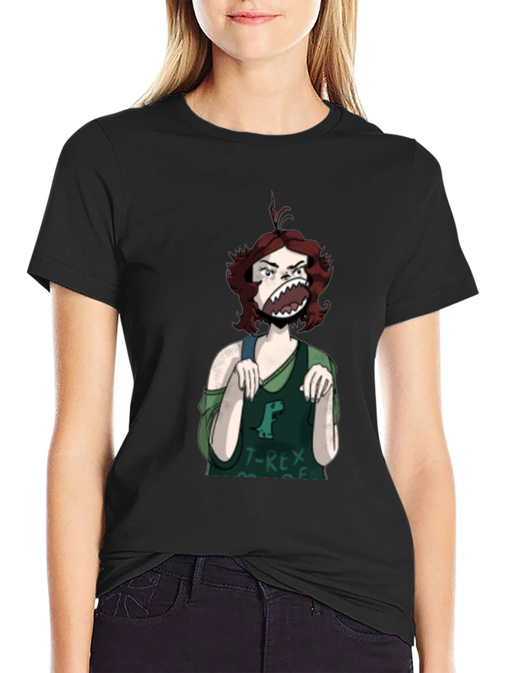 T-Rex Girl Graphic T-Shirt - Unique Funny Tee