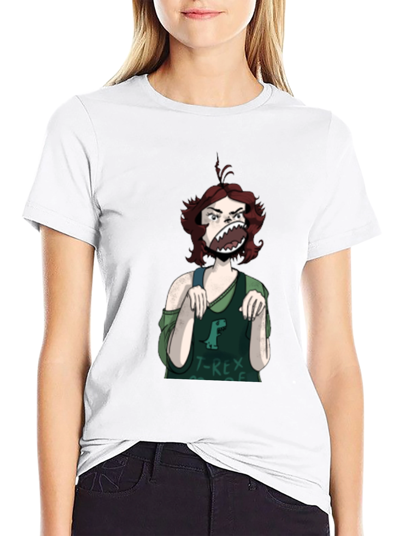 T-Rex Girl Graphic T-Shirt - Unique Funny Tee