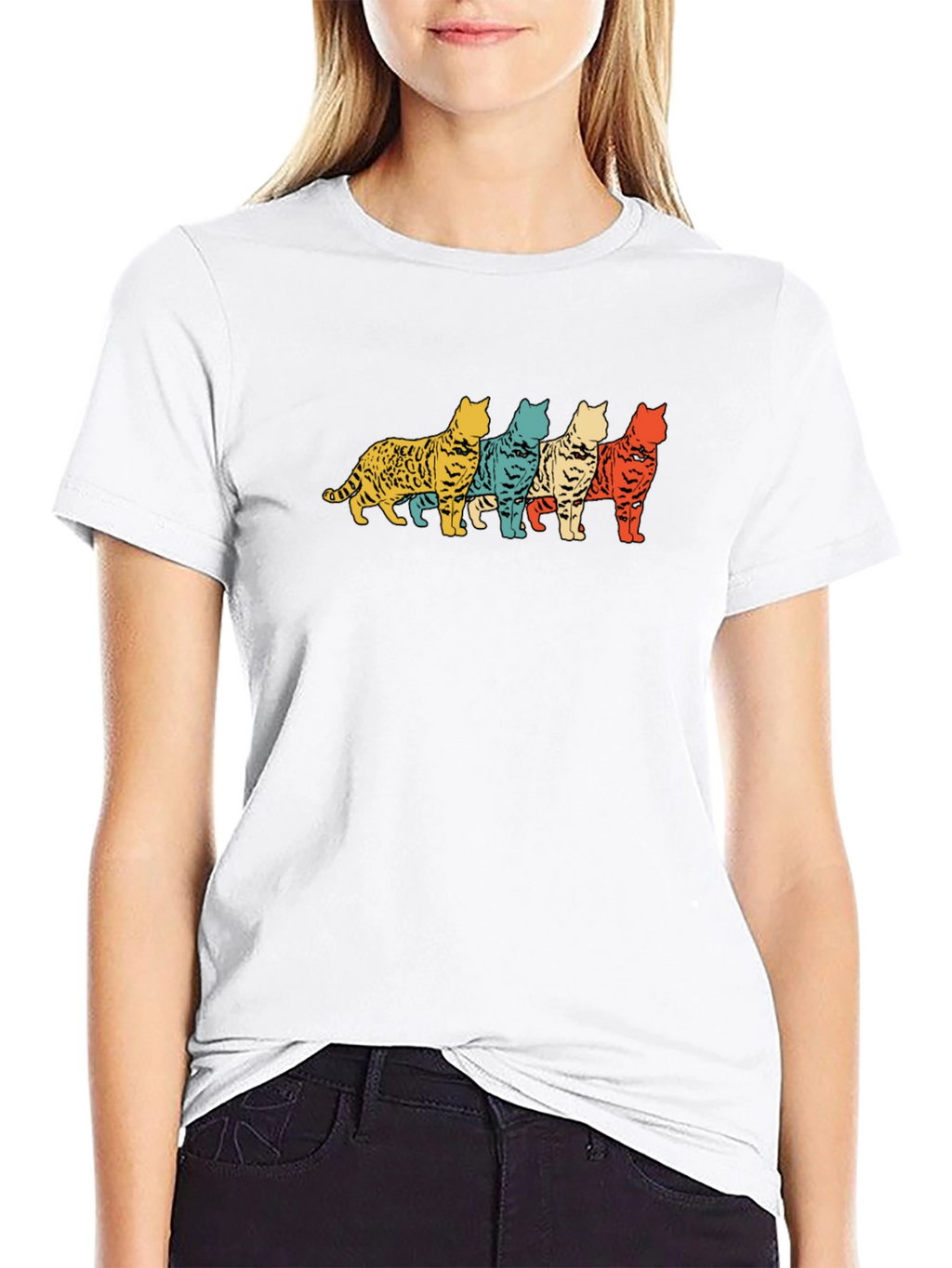 Retro Cat T-Shirt - Cool Feline Design