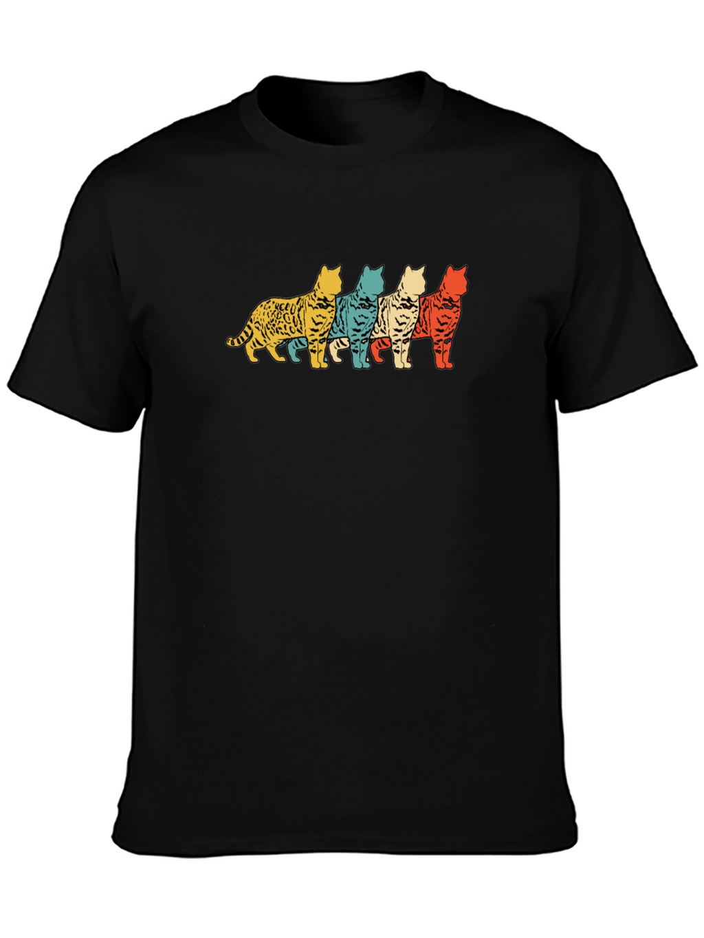 Retro Cat T-Shirt - Cool Feline Design