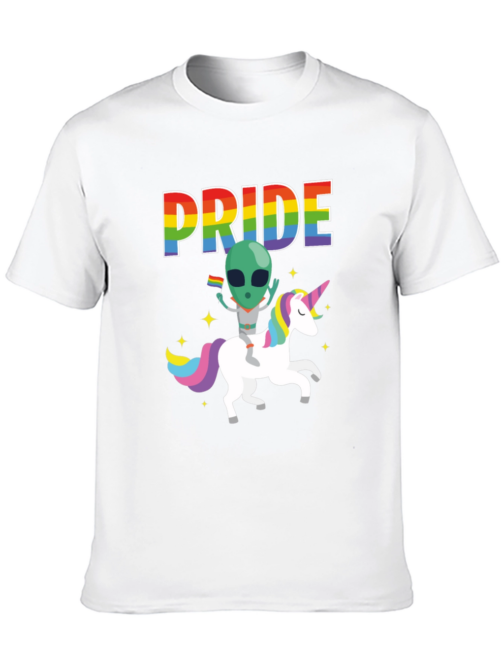 Pride Alien Riding Unicorn Graphic Tee