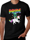 Pride Alien Riding Unicorn Graphic Tee