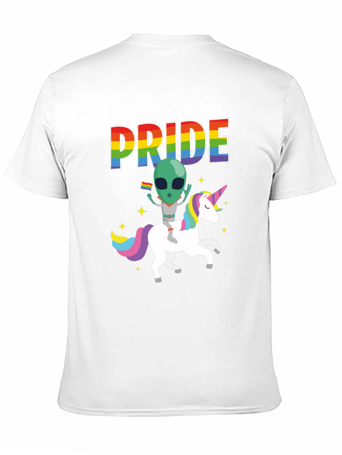 Pride Alien Riding Unicorn Graphic Tee