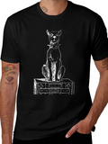 Dog on Dresser Graphic Tee - Unique & Stylish