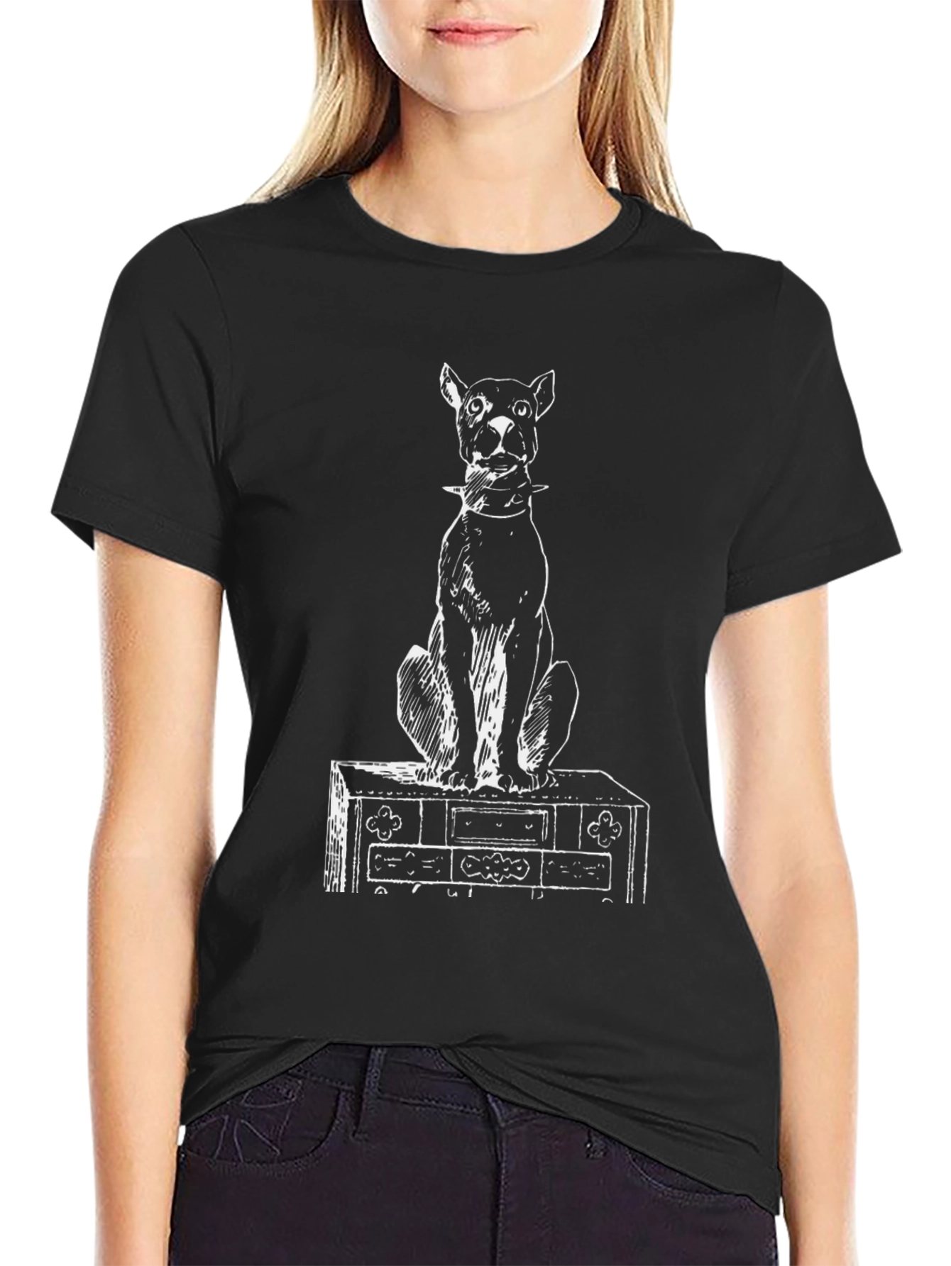 Dog on Dresser Graphic Tee - Unique & Stylish