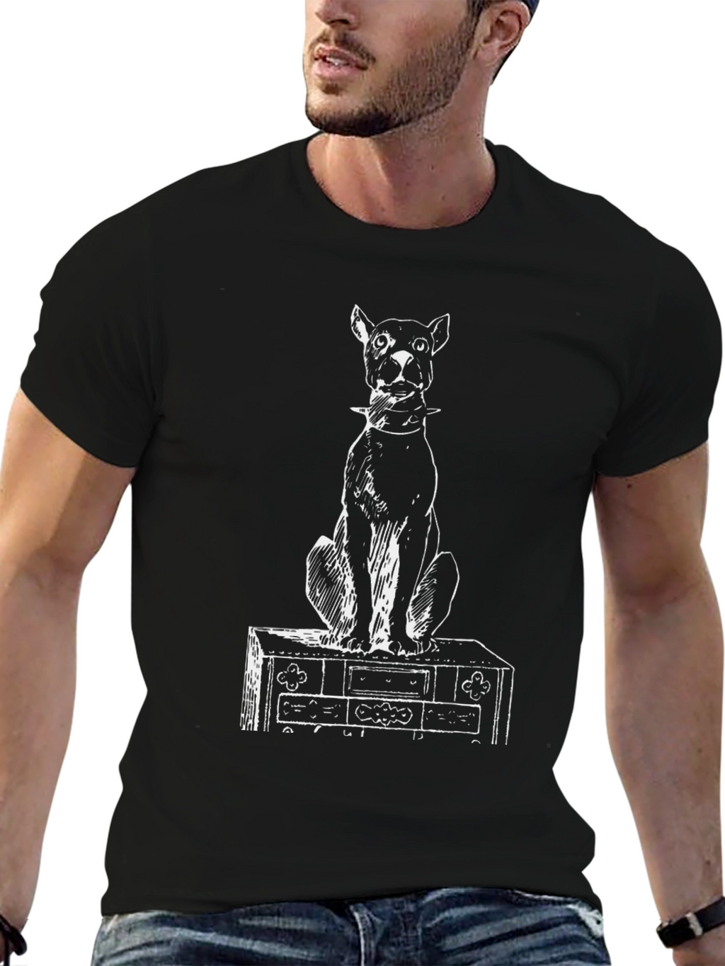 Dog on Dresser Graphic Tee - Unique & Stylish