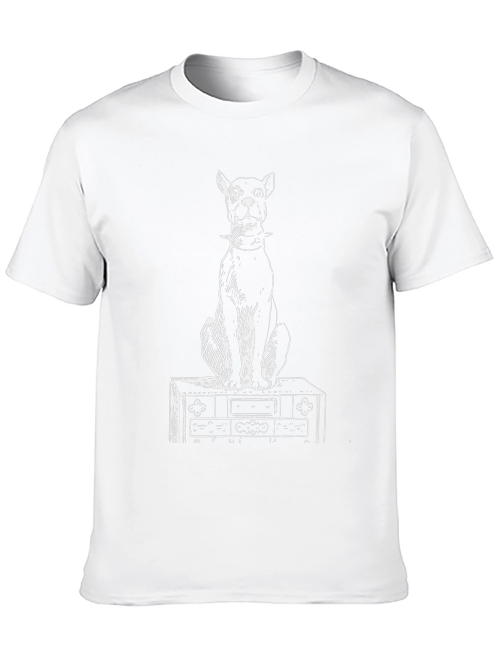 Dog on Dresser Graphic Tee - Unique & Stylish