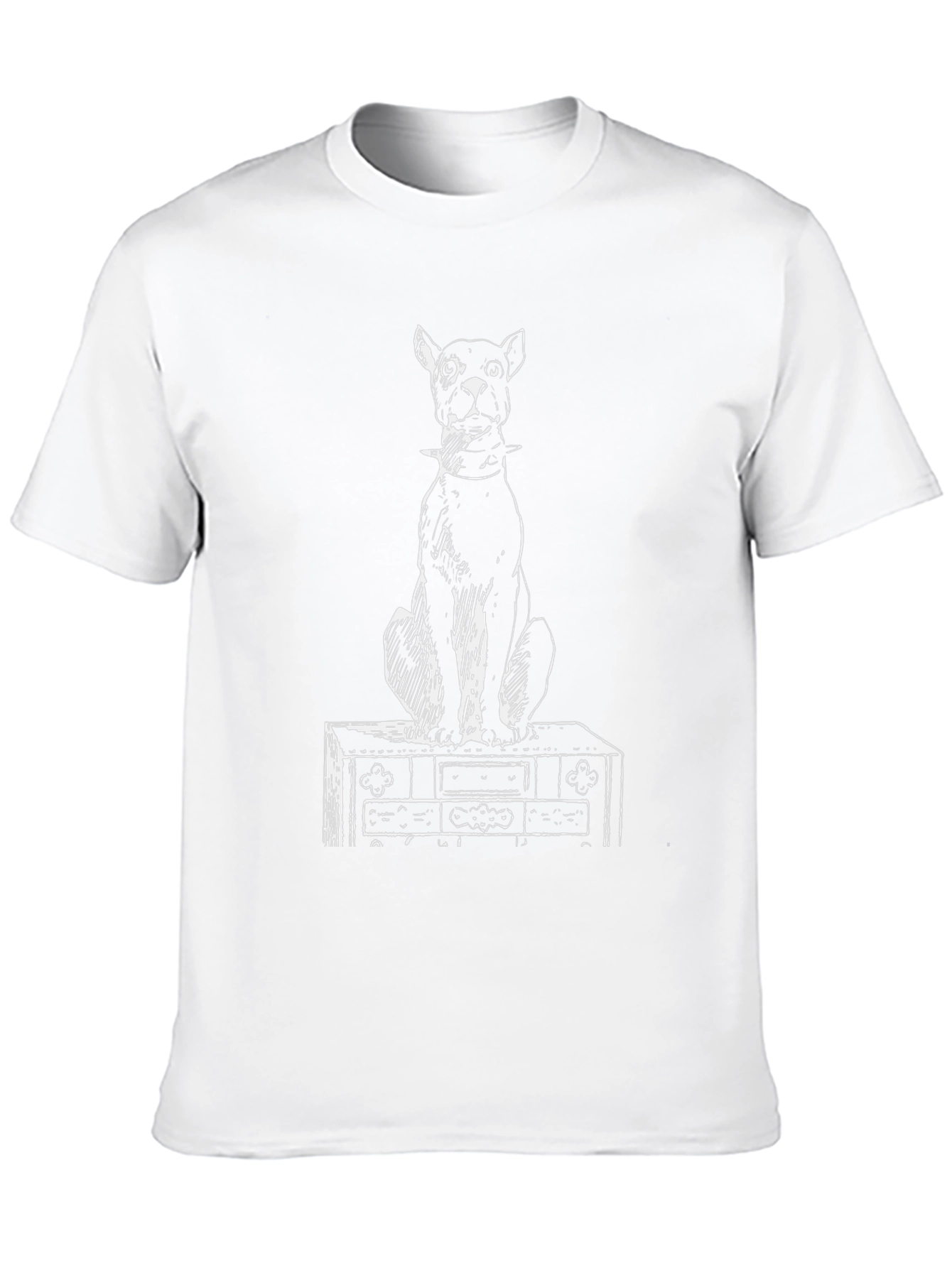 Dog on Dresser Graphic Tee - Unique & Stylish