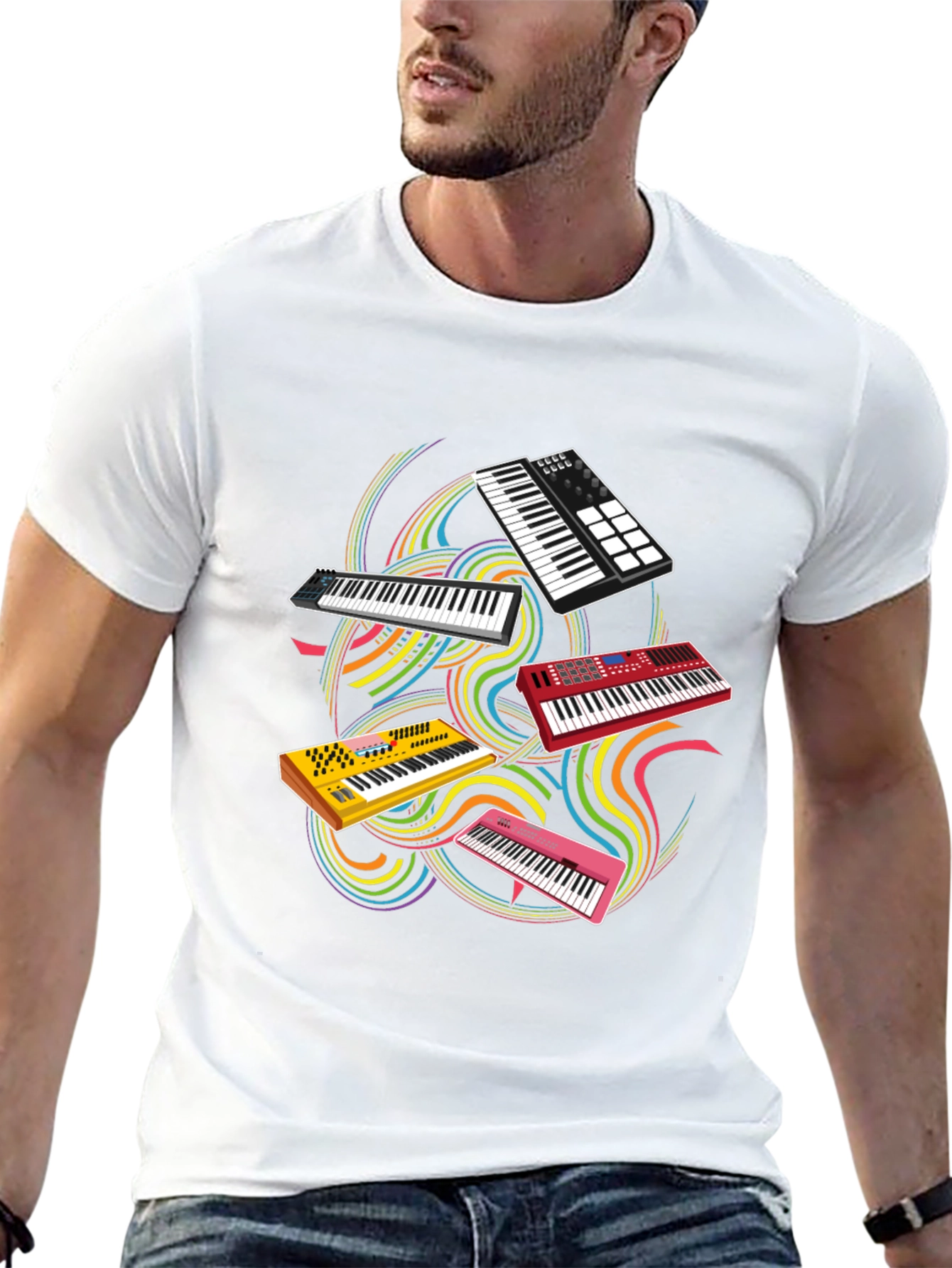 Musical Synthesizer T-Shirt - Keyboard Player Tee