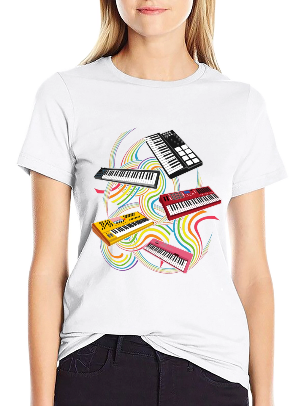 Musical Synthesizer T-Shirt - Keyboard Player Tee