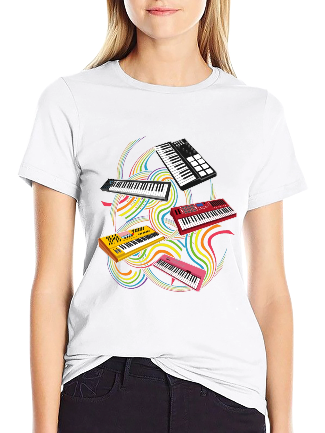Musical Synthesizer T-Shirt - Keyboard Player Tee