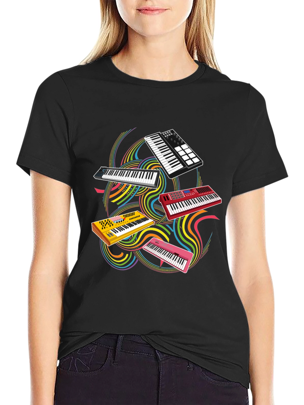 Musical Synthesizer T-Shirt - Keyboard Player Tee