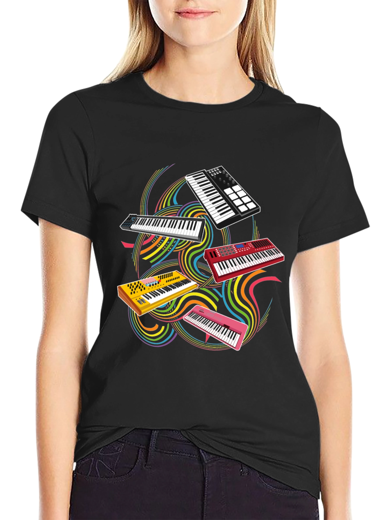 Musical Synthesizer T-Shirt - Keyboard Player Tee