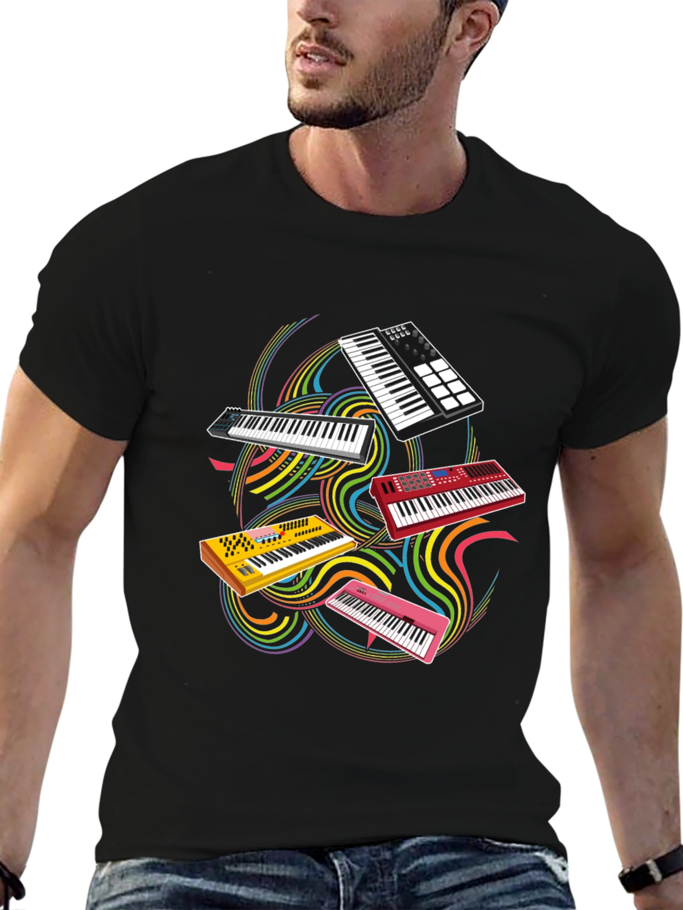 Musical Synthesizer T-Shirt - Keyboard Player Tee