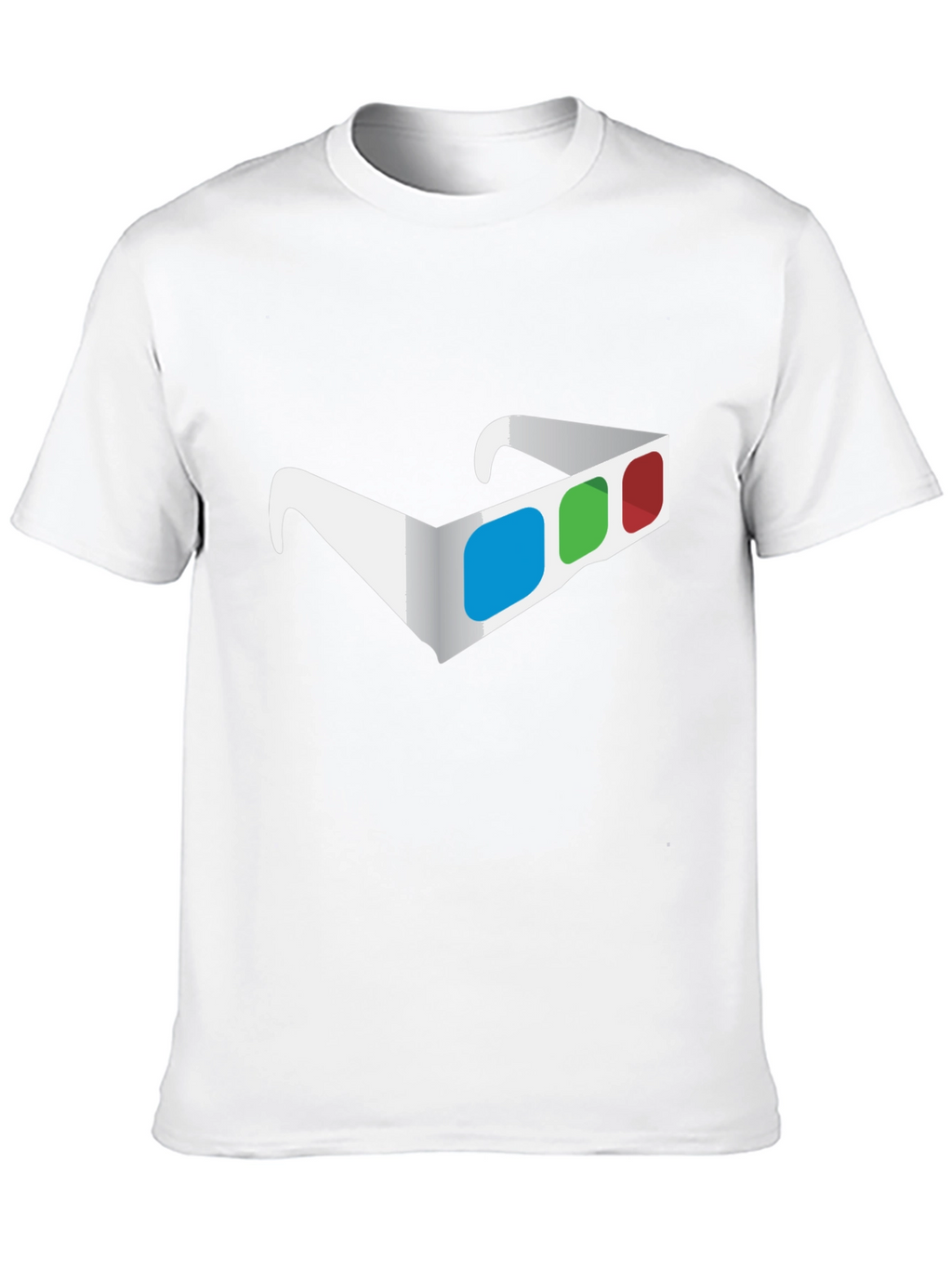 3D Glasses Graphic Tee - Stylish Mens Black T-Shirt