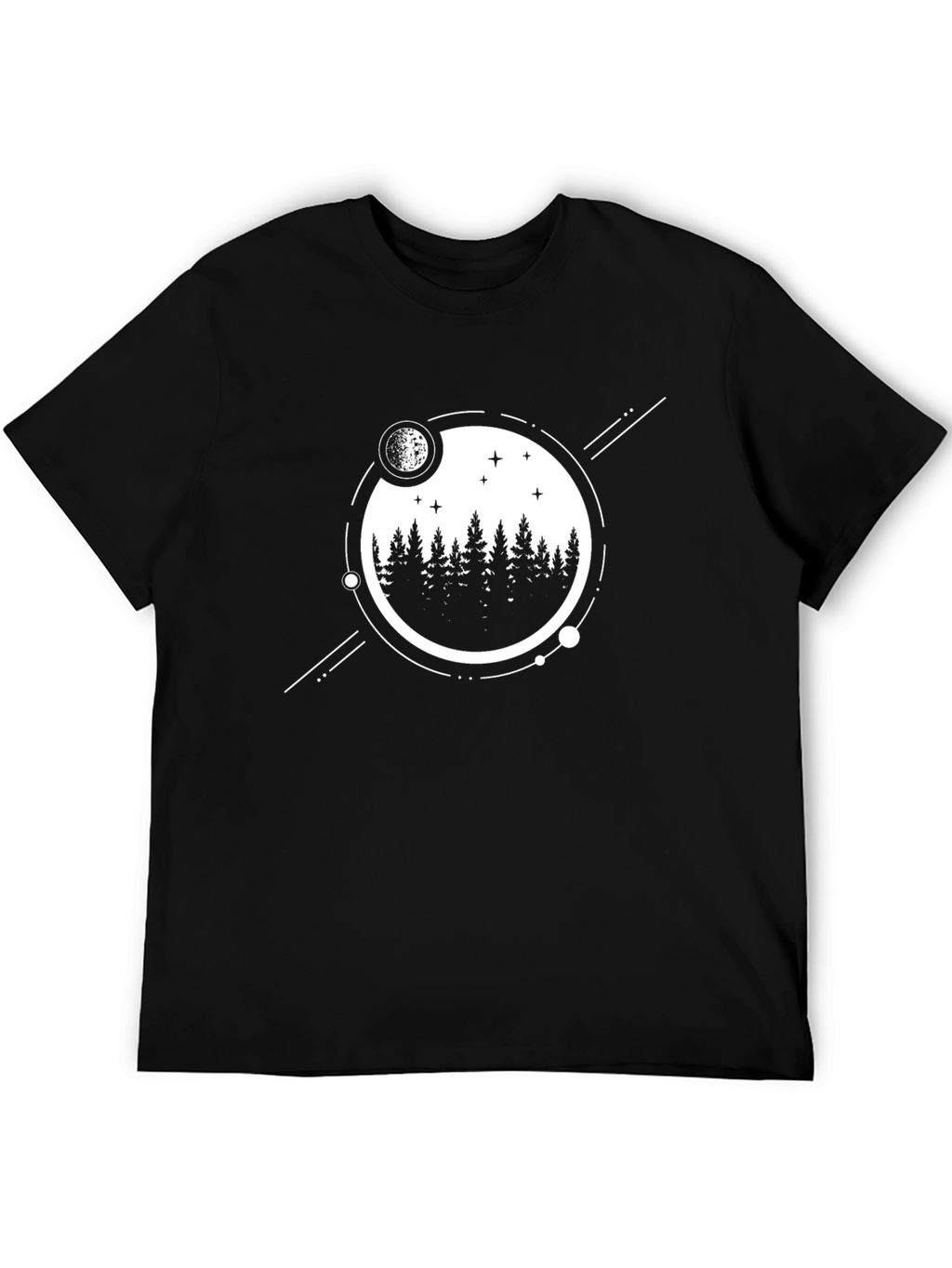 Nature Scene Graphic Tee - Mens Black Shirt