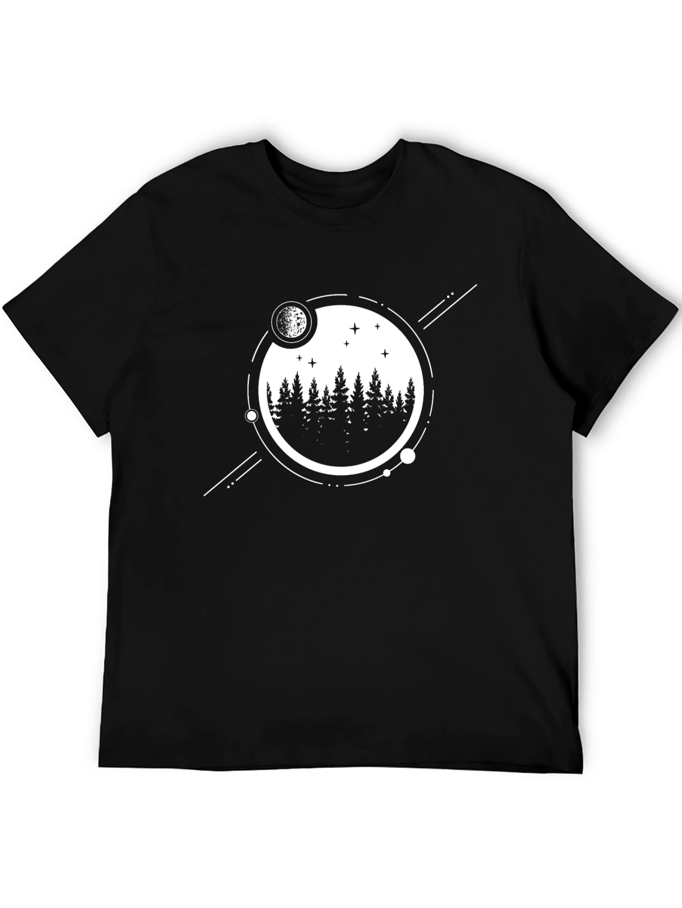 Nature Scene Graphic Tee - Mens Black Shirt