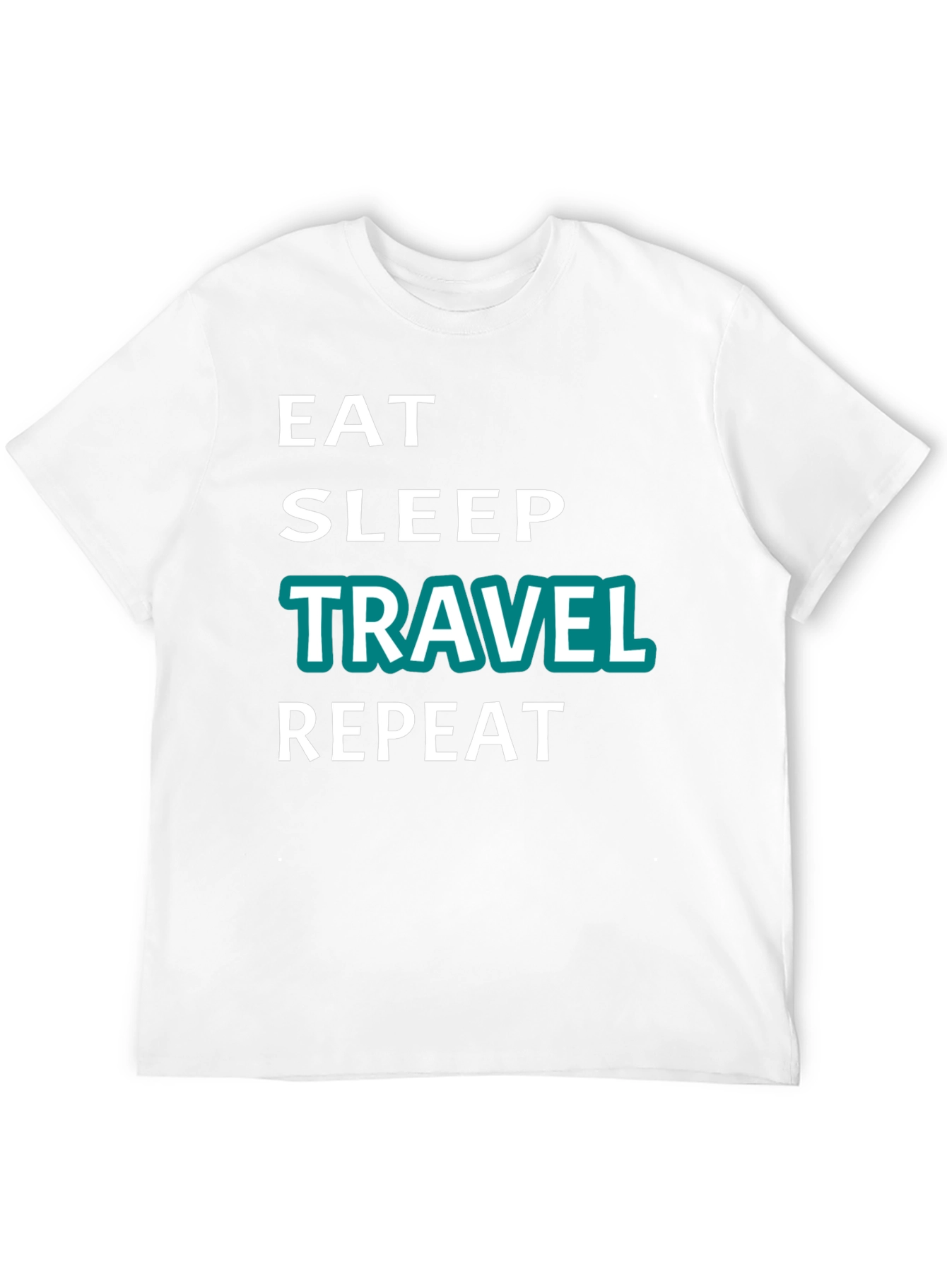 Eat Sleep Travel Repeat Graphic Tee - Black