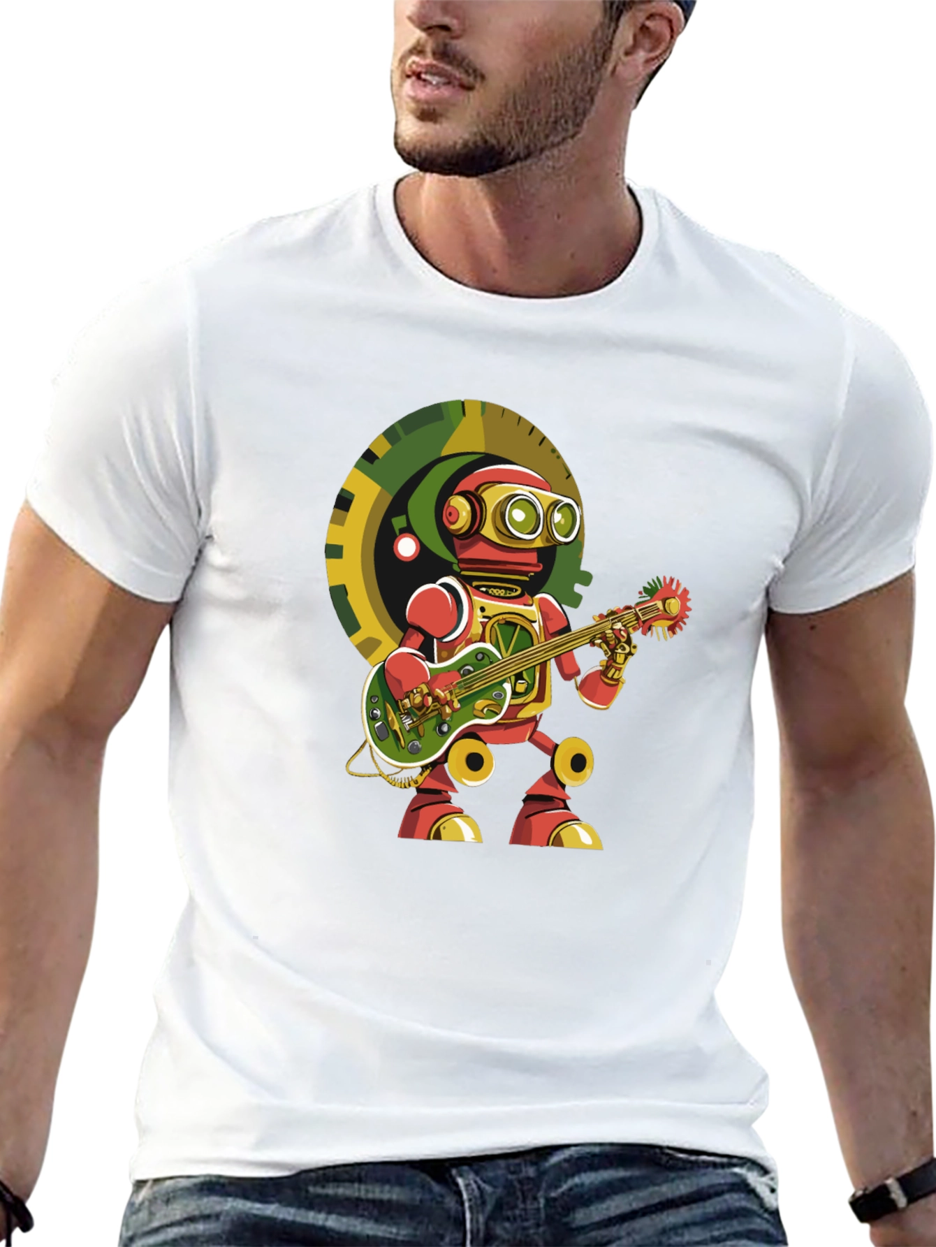 Robot Guitarist Graphic Tee