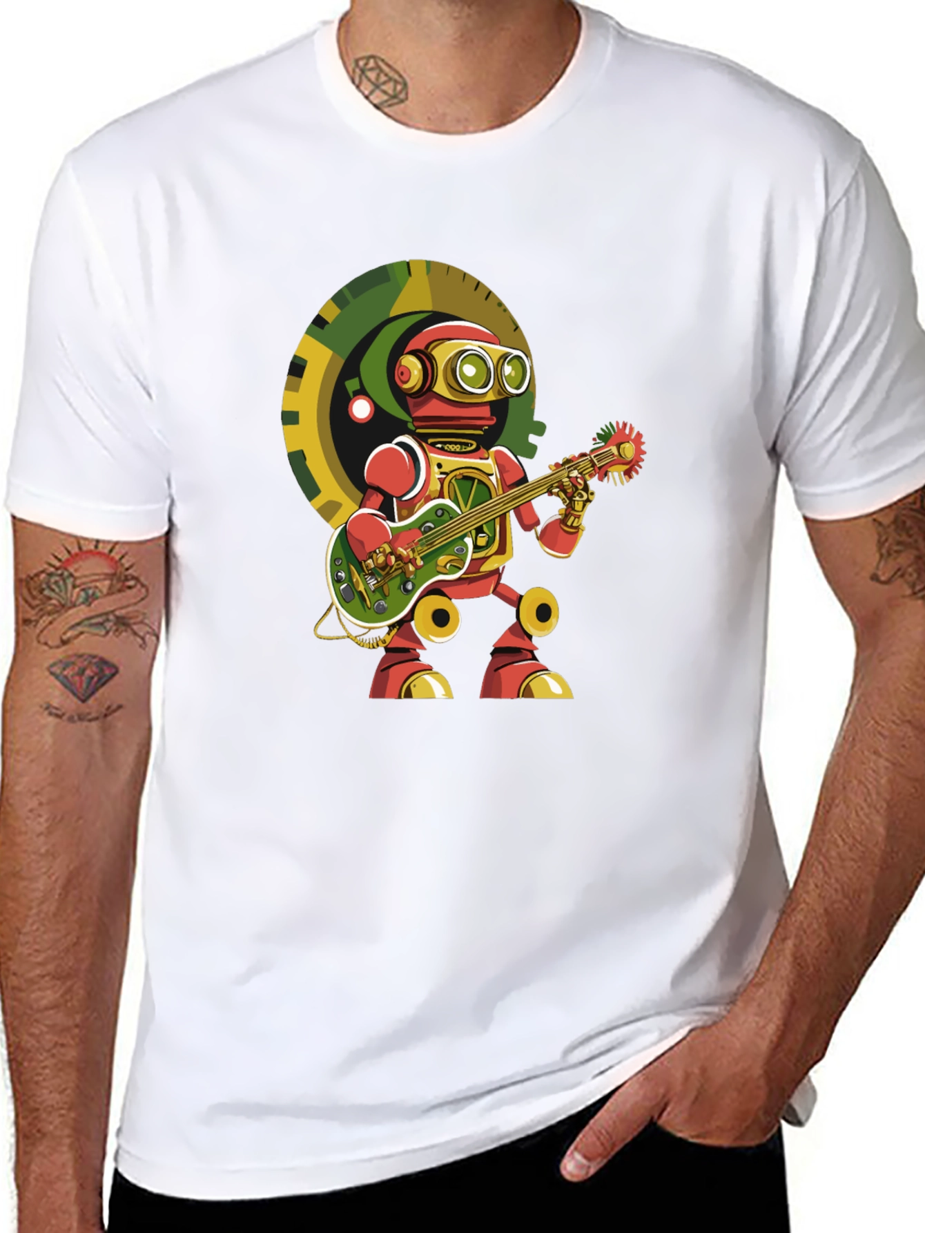 Robot Guitarist Graphic Tee