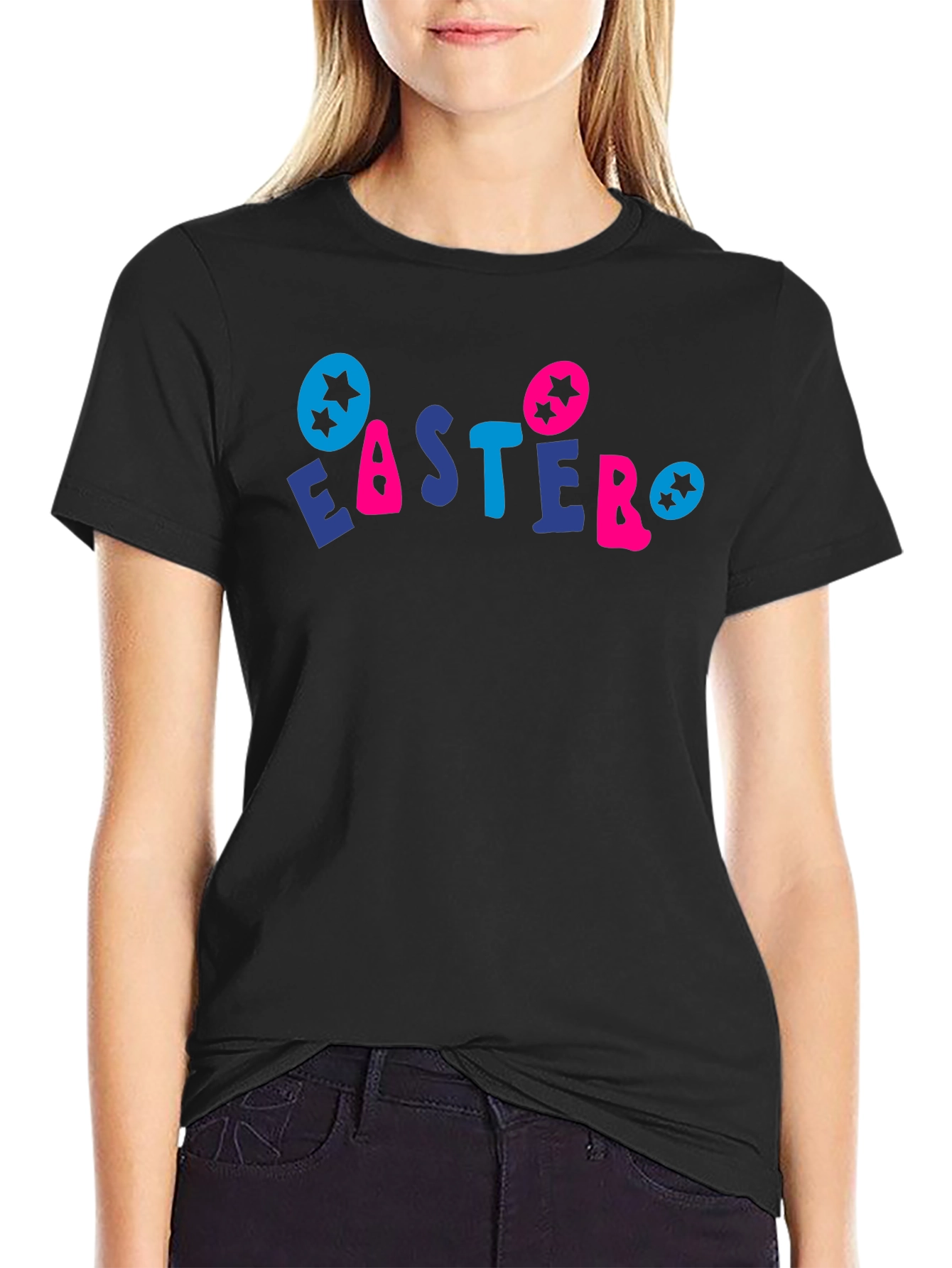Easter Holiday Graphic Tee - Black