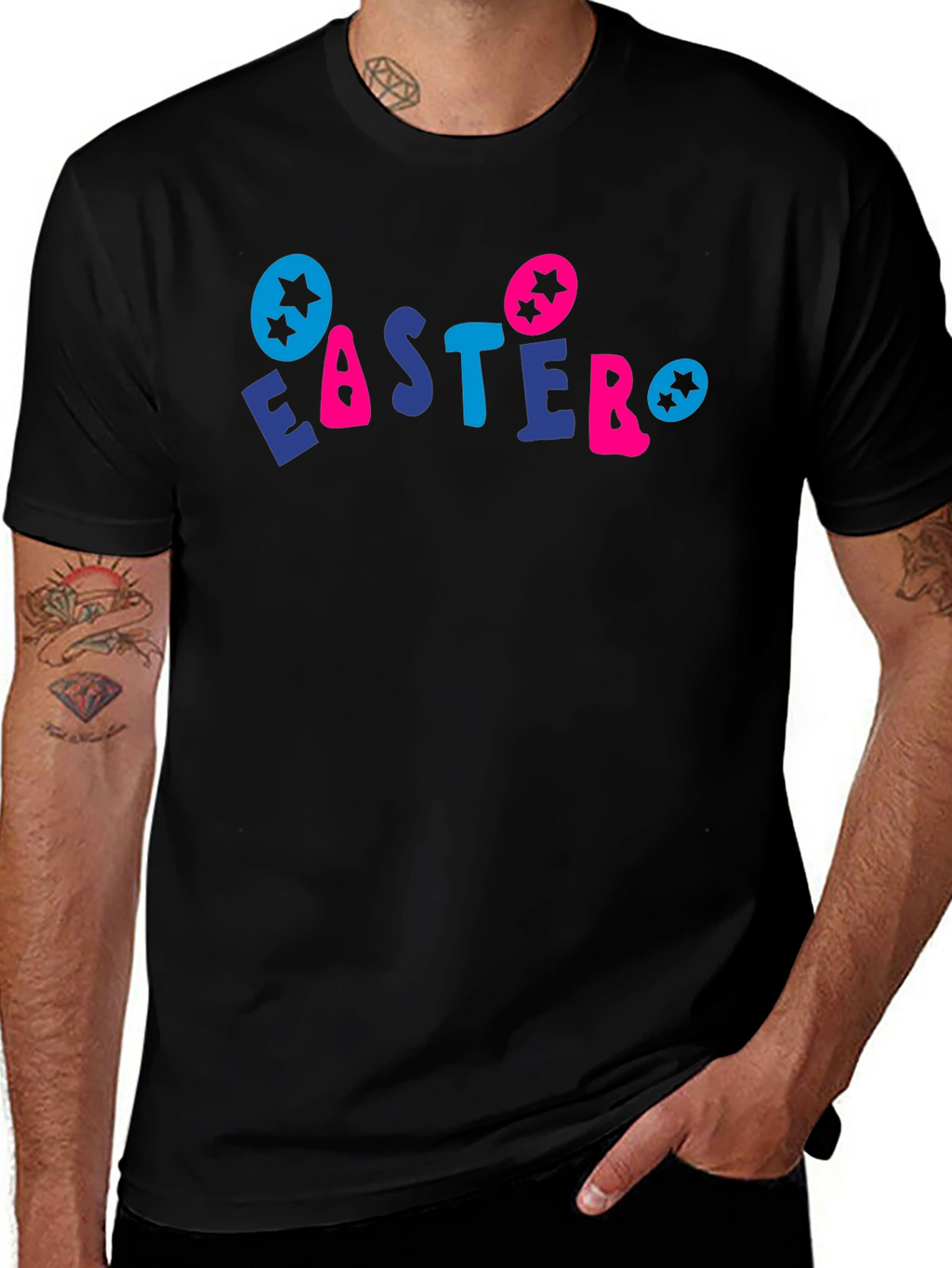 Easter Holiday Graphic Tee - Black