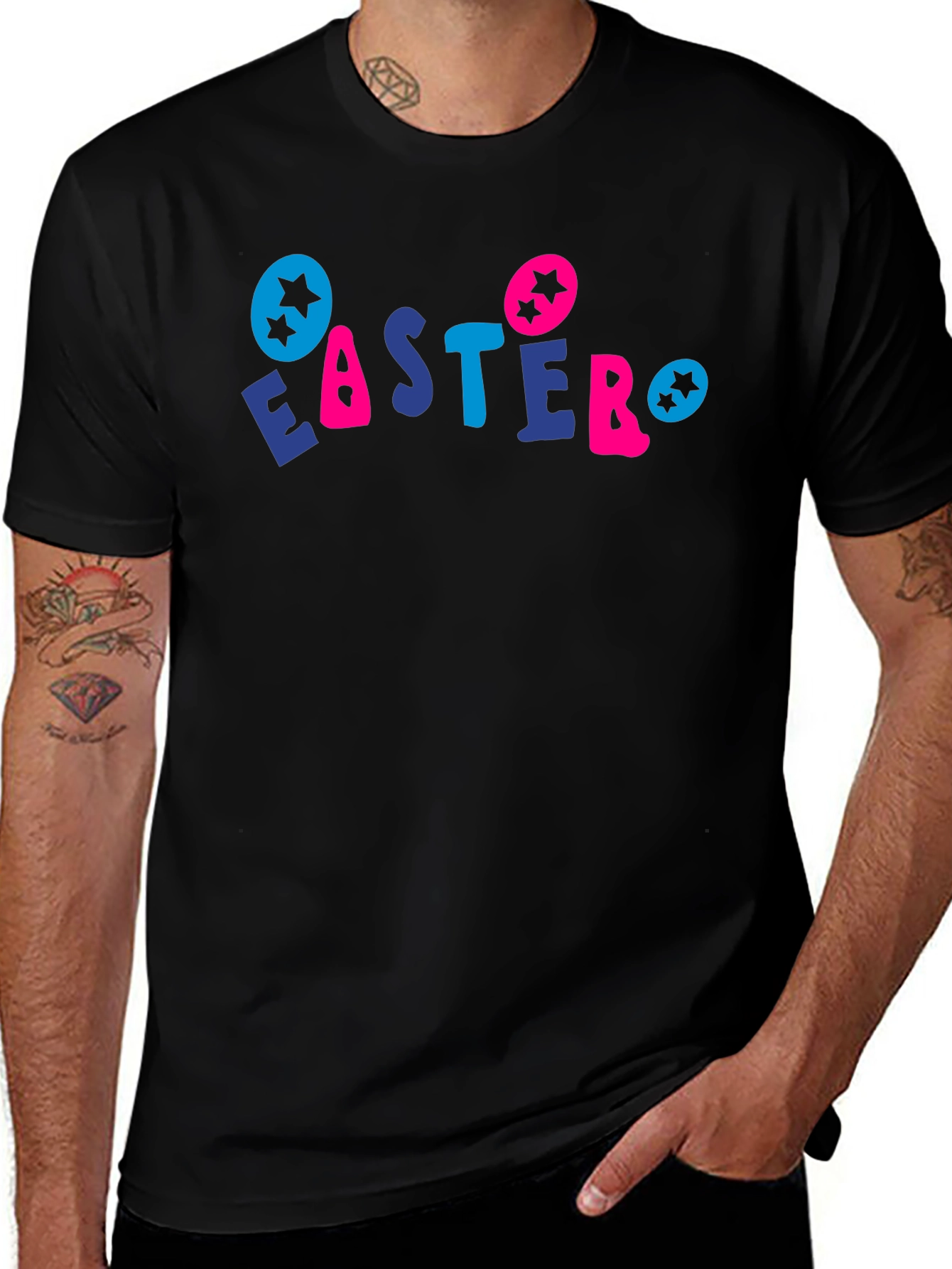 Easter Holiday Graphic Tee - Black