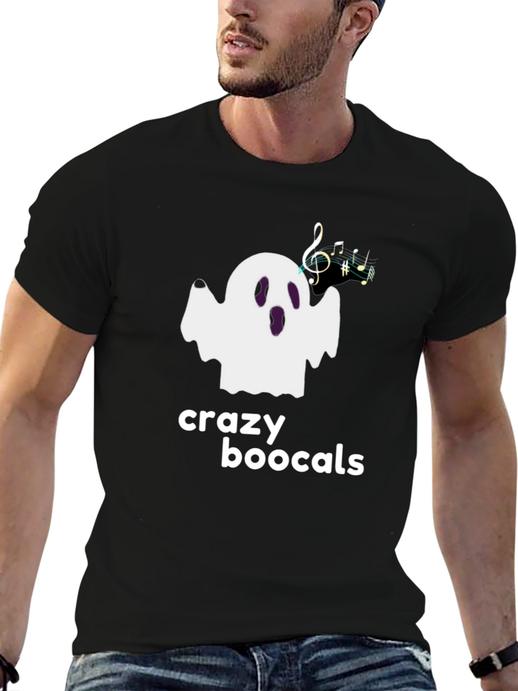 Crazy Boocals Graphic Tee - Halloween Ghost Shirt