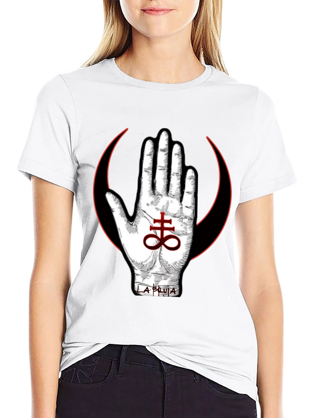 Occult Symbol T-Shirt - Hand & Leviathan Cross Design