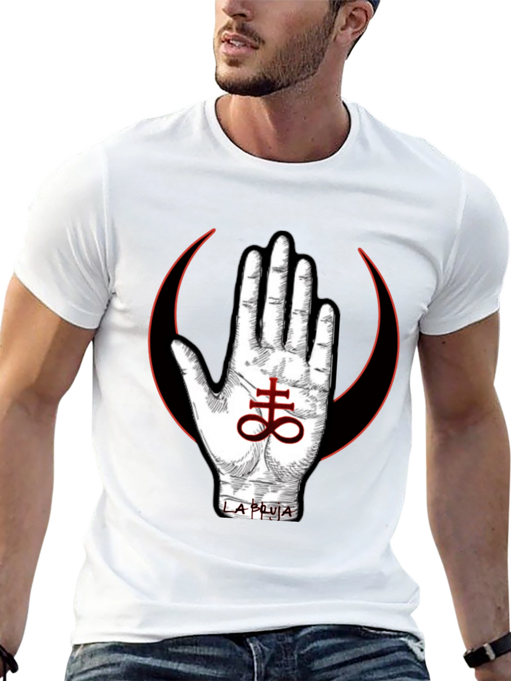 Occult Symbol T-Shirt - Hand & Leviathan Cross Design