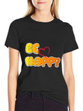 Be Happy Graphic T-Shirt - Black