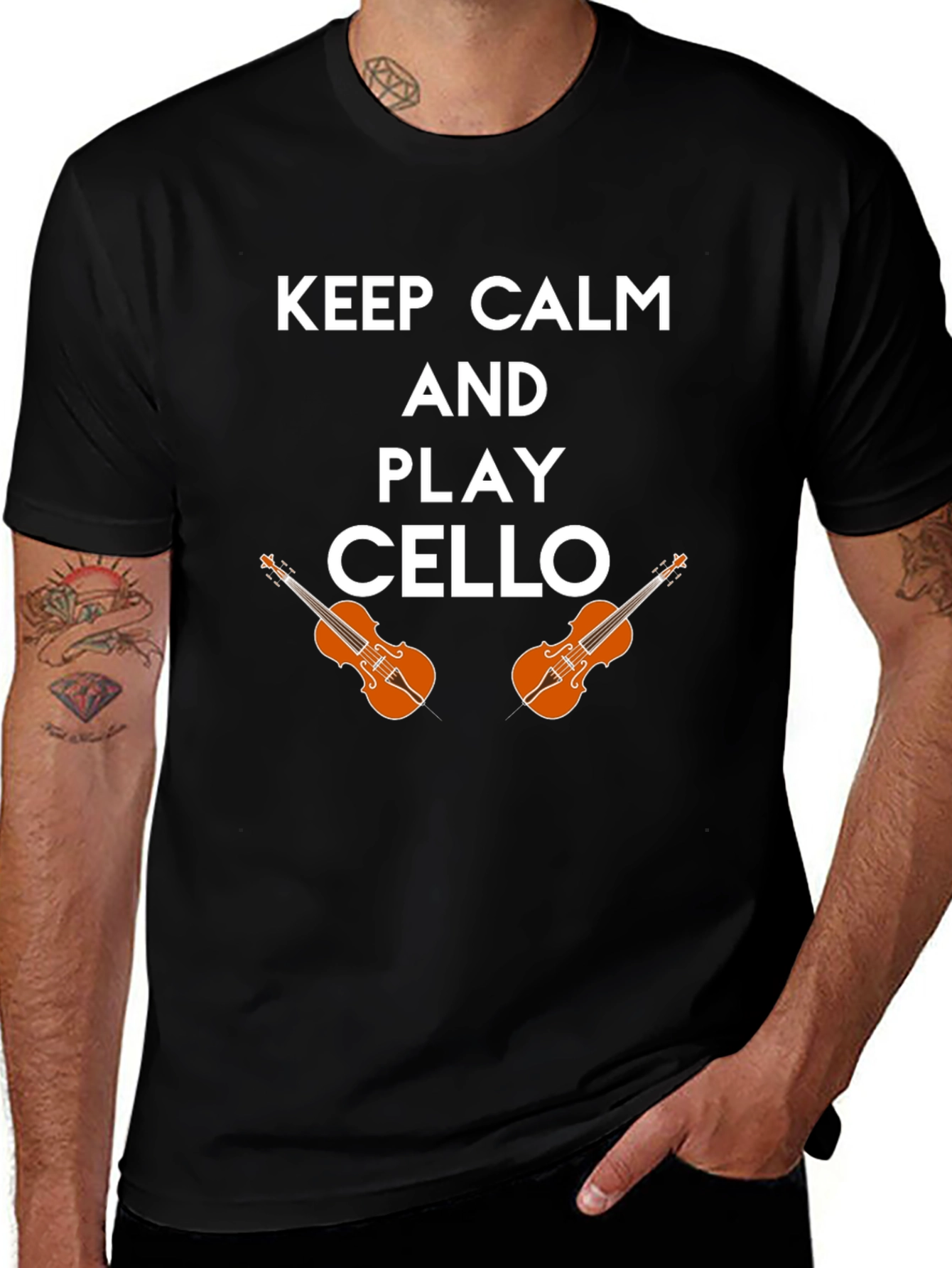 Keep Calm and Play Cello Graphic Tee