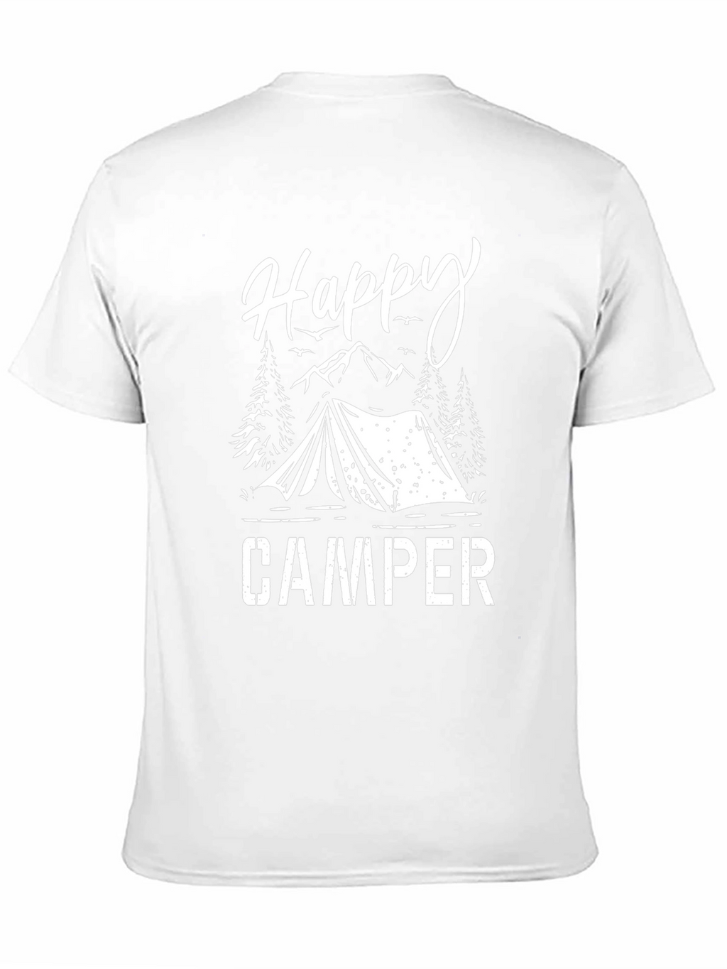 Happy Camper Graphic Tee - Black Cotton Camping Shirt
