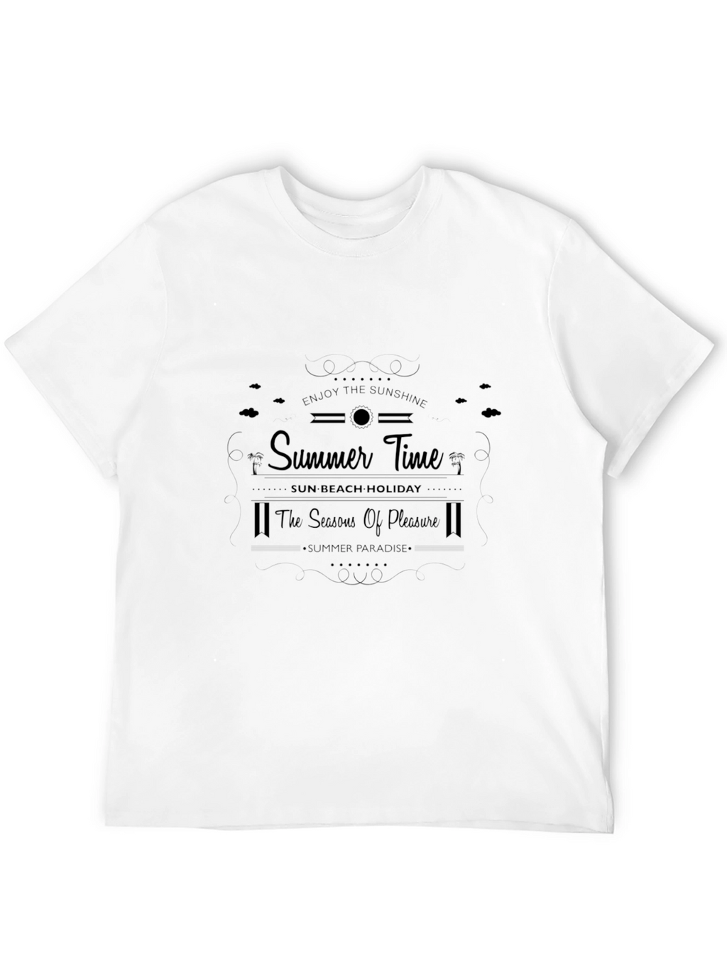 Summer Time Black Graphic T-Shirt