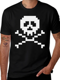 Pixel Skull & Crossbones Graphic T-Shirt