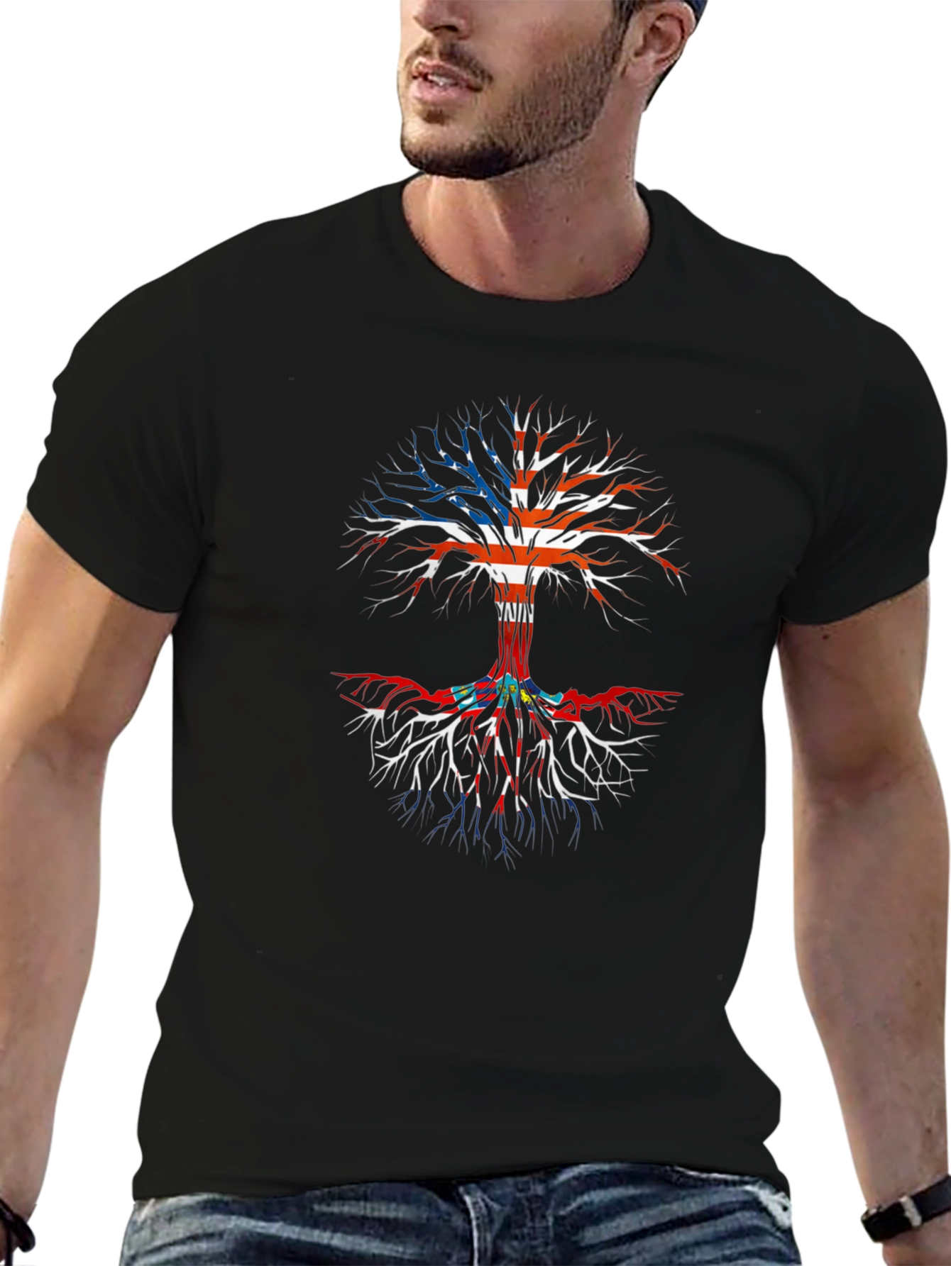 USA Roots Tree T-Shirt - Patriotic Tee