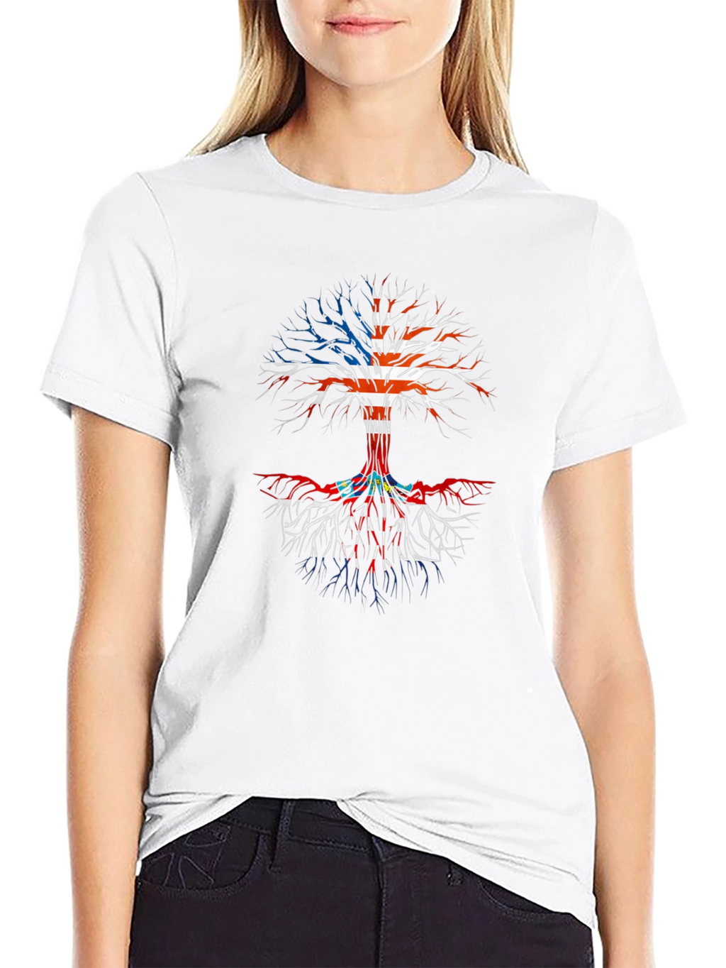 USA Roots Tree T-Shirt - Patriotic Tee