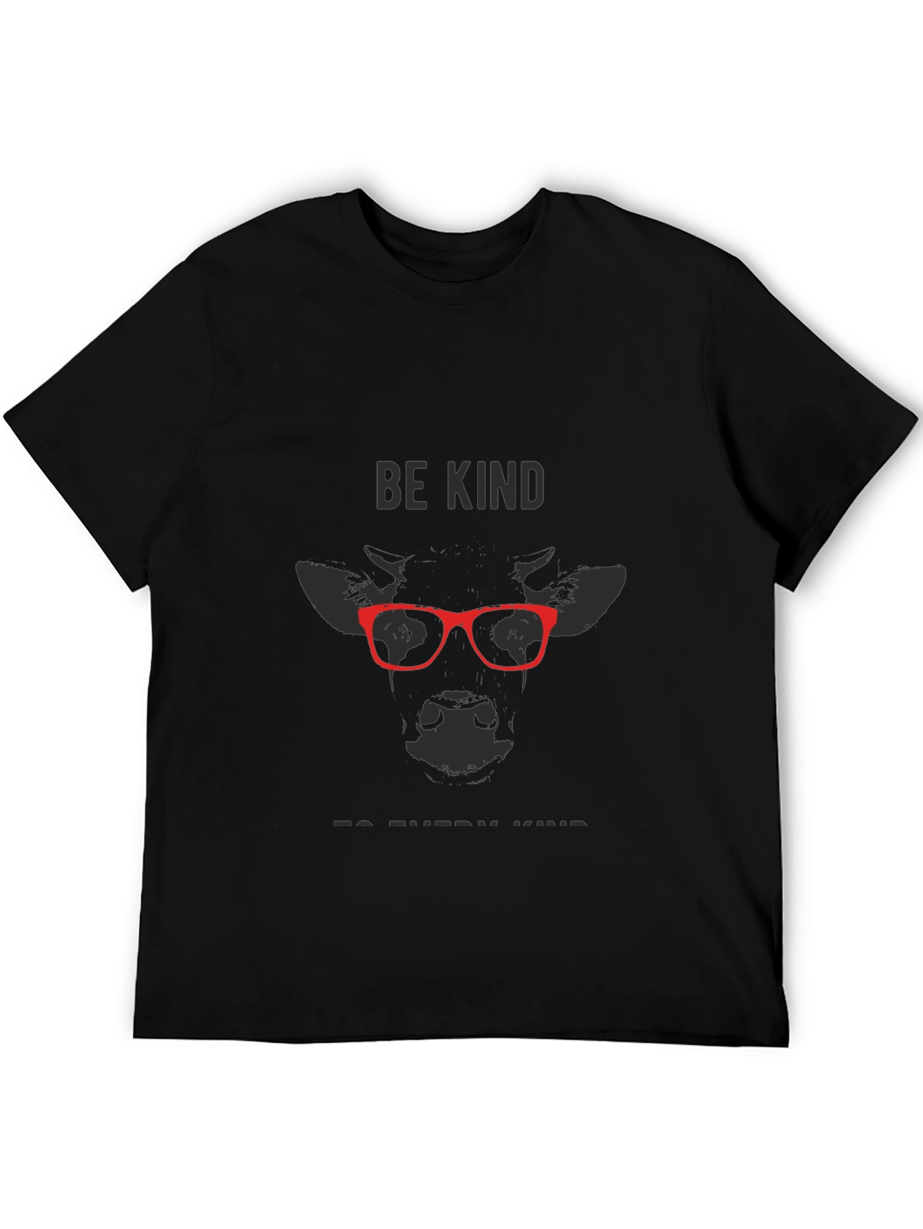 Be Kind Cow T-Shirt - Soft Black Tee
