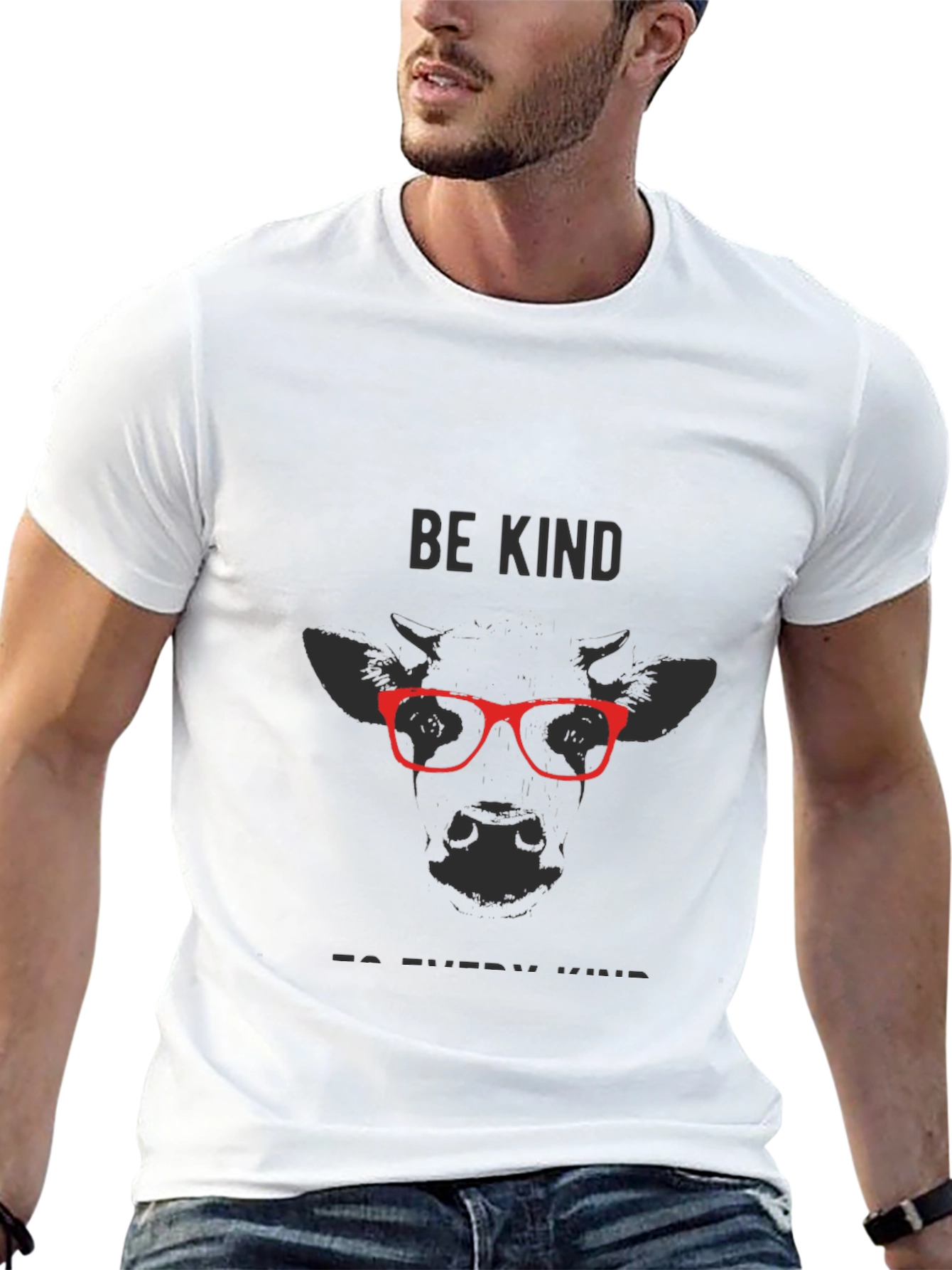 Be Kind Cow T-Shirt - Soft Black Tee