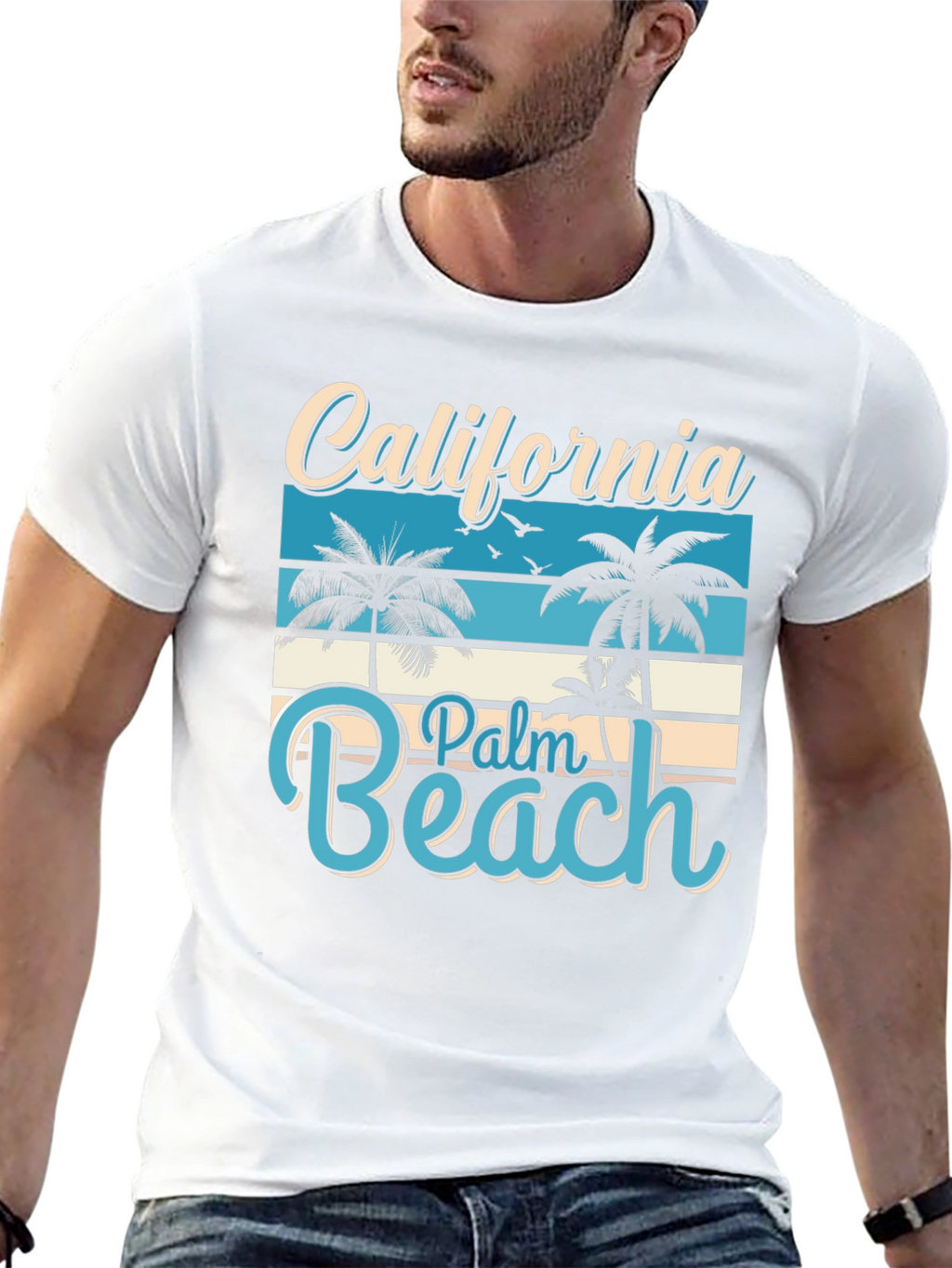 California Palm Beach Graphic T-Shirt